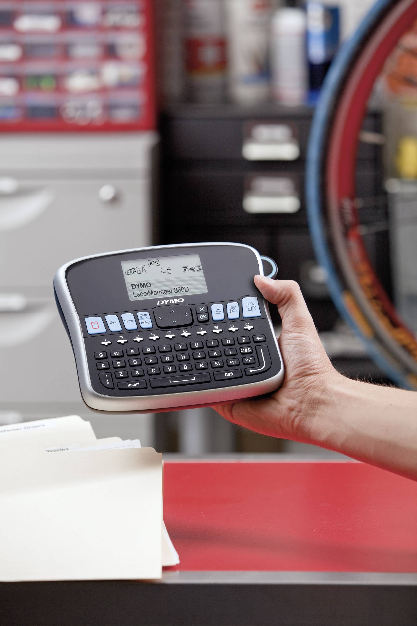 DYMO LabelManager 360D Qwerty Beschriftungsgerät Geeignet für Schriftband: D1 6 mm, 9 mm, 12 mm, 19 mm