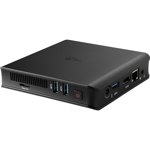 Mini-PC (HTPC) CSL Computer Narrow Box Ultra HD Compact 75008 Intel® Celeron® Celeron N4100 (4 x 1.1 GHz) 4 GB 64 GB Windows® 10