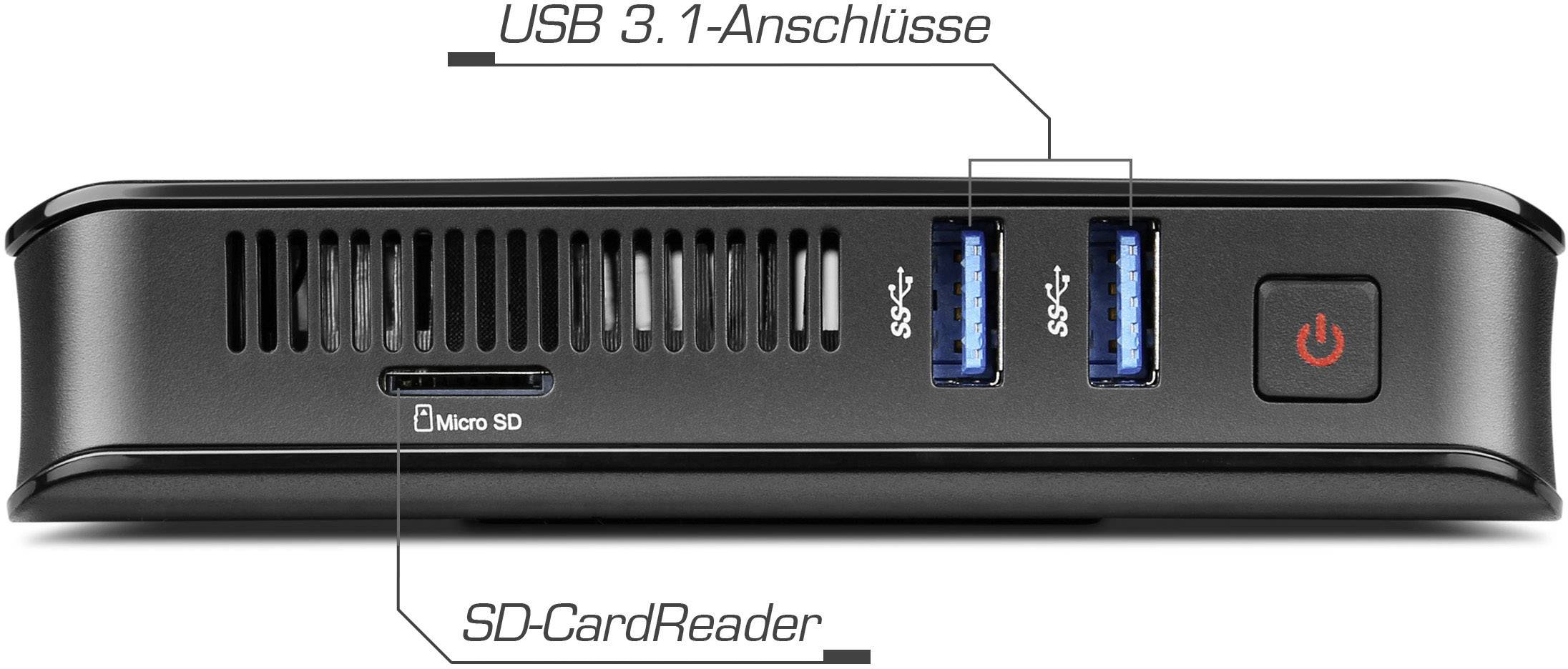 CSL Computer Narrow Box Ultra HD Compact Mini PC Intel Celeron N4100 (4 x 1.1 GHz / max. 2.4 GHz) 4 GB RAM  64 GB eMMC  Win 10 Home