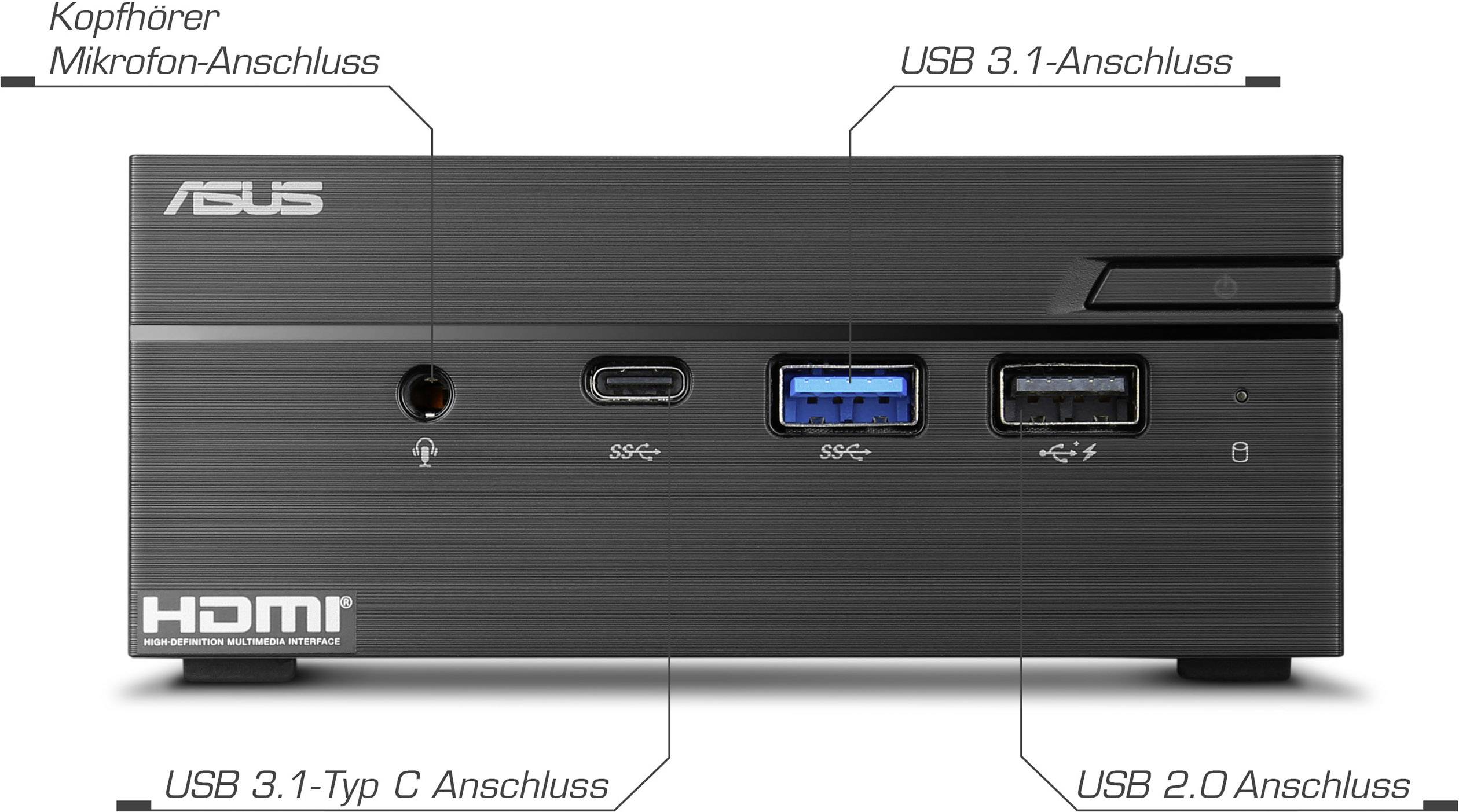 Asus PN40 Mini PC Intel Celeron N4100 (4 x 1.1GHz / max. 2.4GHz) 16GB RAM 500GB SSD Win 10 Pro