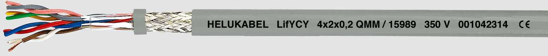 Helukabel 15996 Datenkabel LifYCY 8 x 2 x 0.20 mm² Grau 100 m