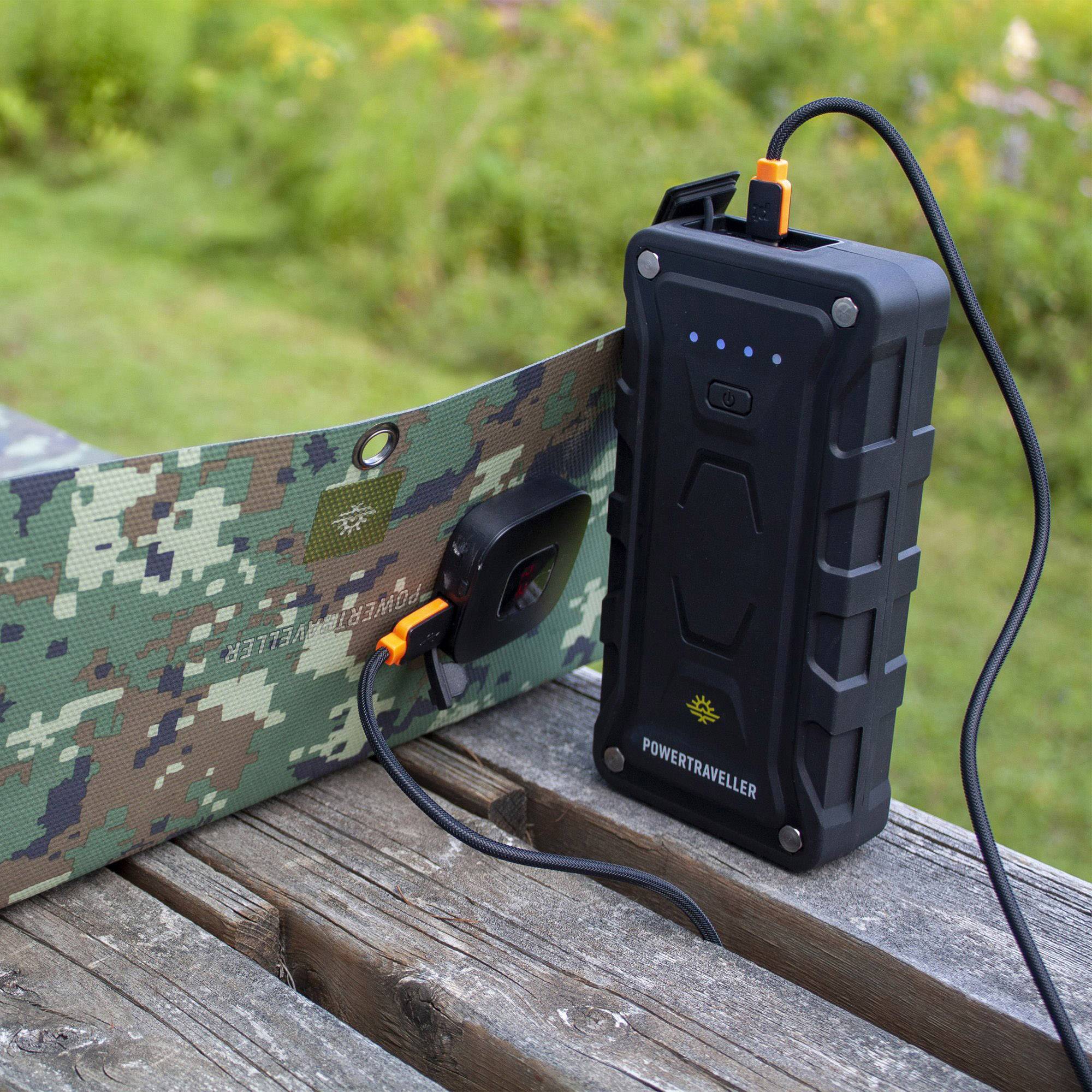 Power Traveller Redstart 50 Powerbank 13000 mAh Quick Charge Li-Ion USB-A Schwarz Outdoor, Statusanzeige