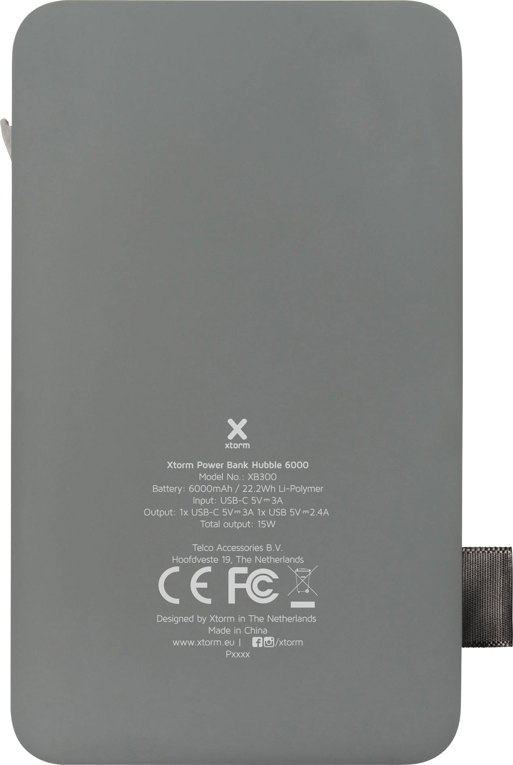 Xtorm by A-Solar Hubble Powerbank 6000 mAh LiPo USB-C™ Grau, Weiß Statusanzeige