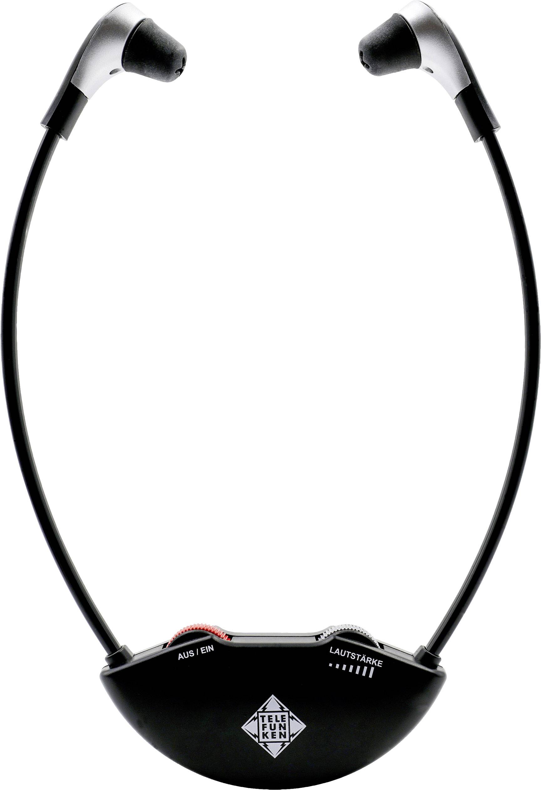 Telefunken T90121 In Ear Kopfhörer Funk Schwarz mit Bluetooth® Basisstation, Lautstärkeregelung