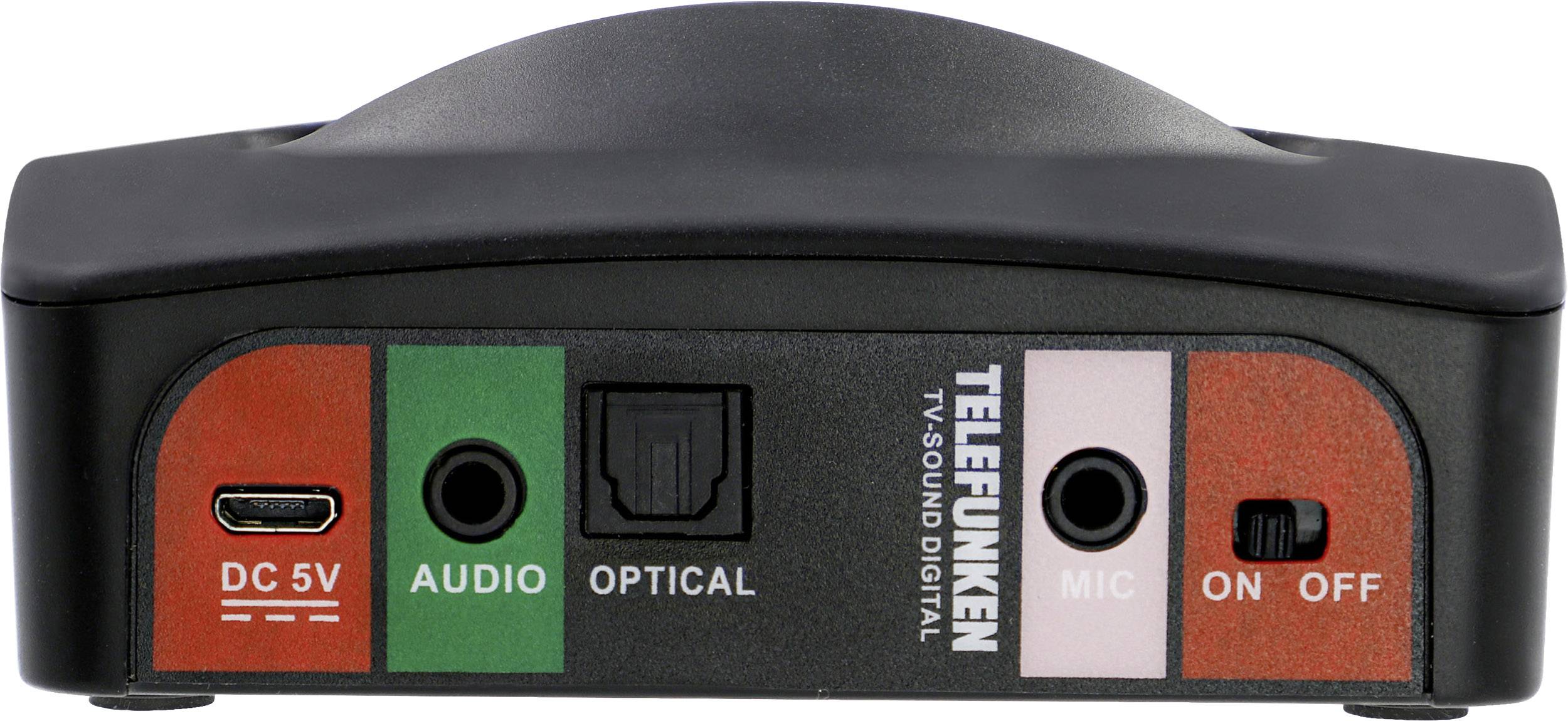 Telefunken T90121 In Ear Kopfhörer Funk Schwarz mit Bluetooth® Basisstation, Lautstärkeregelung