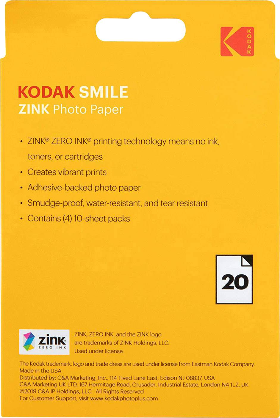 Kodak RODZL3X420 Fotopapier 89 x 108 mm 20 St. Reißfest
