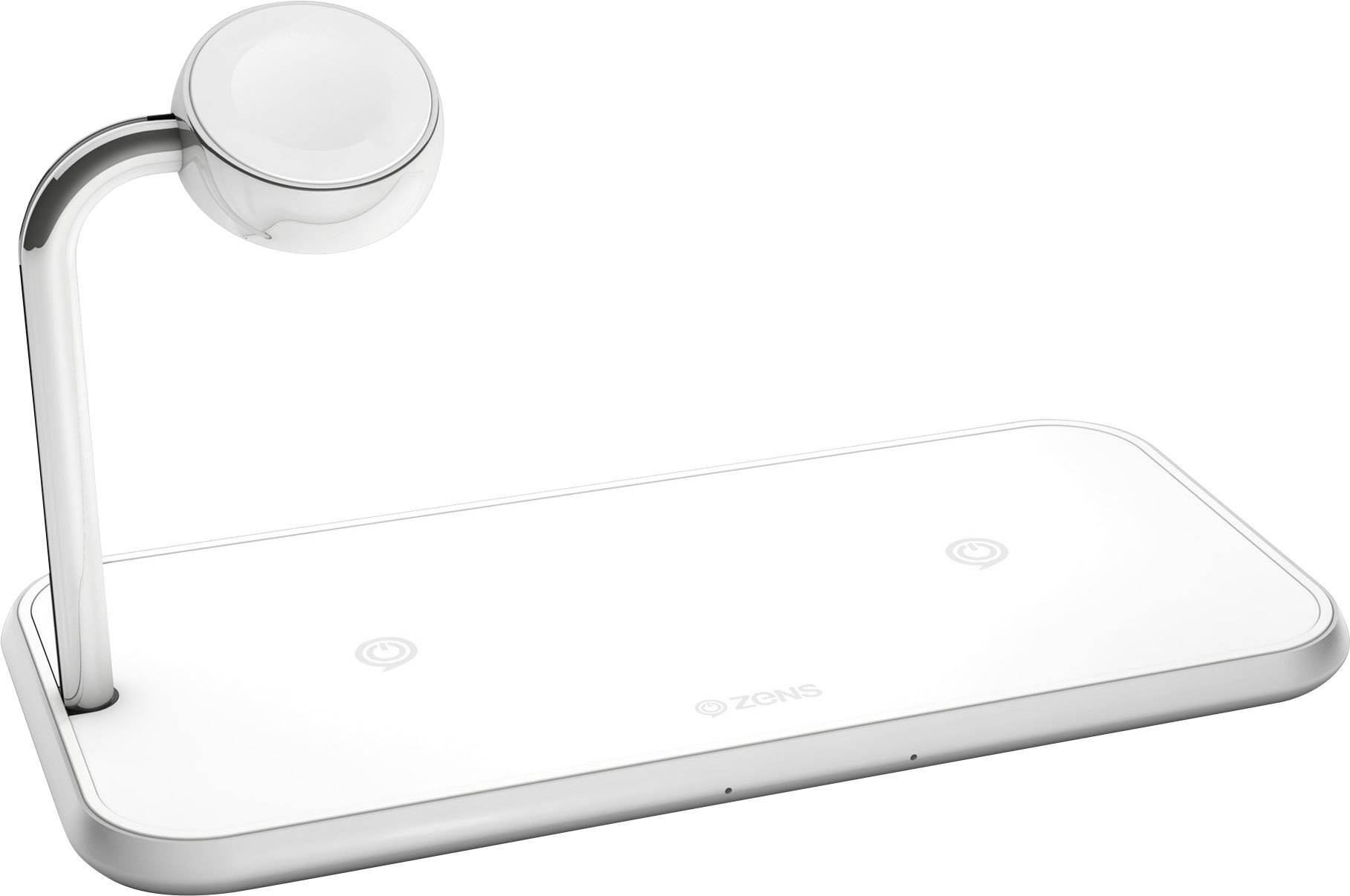 ZENS Induktions-Ladegerät 2000 mA Dual qi Apple-Watch ZEDC05W Ausgänge Induktionslade-Standard Wei