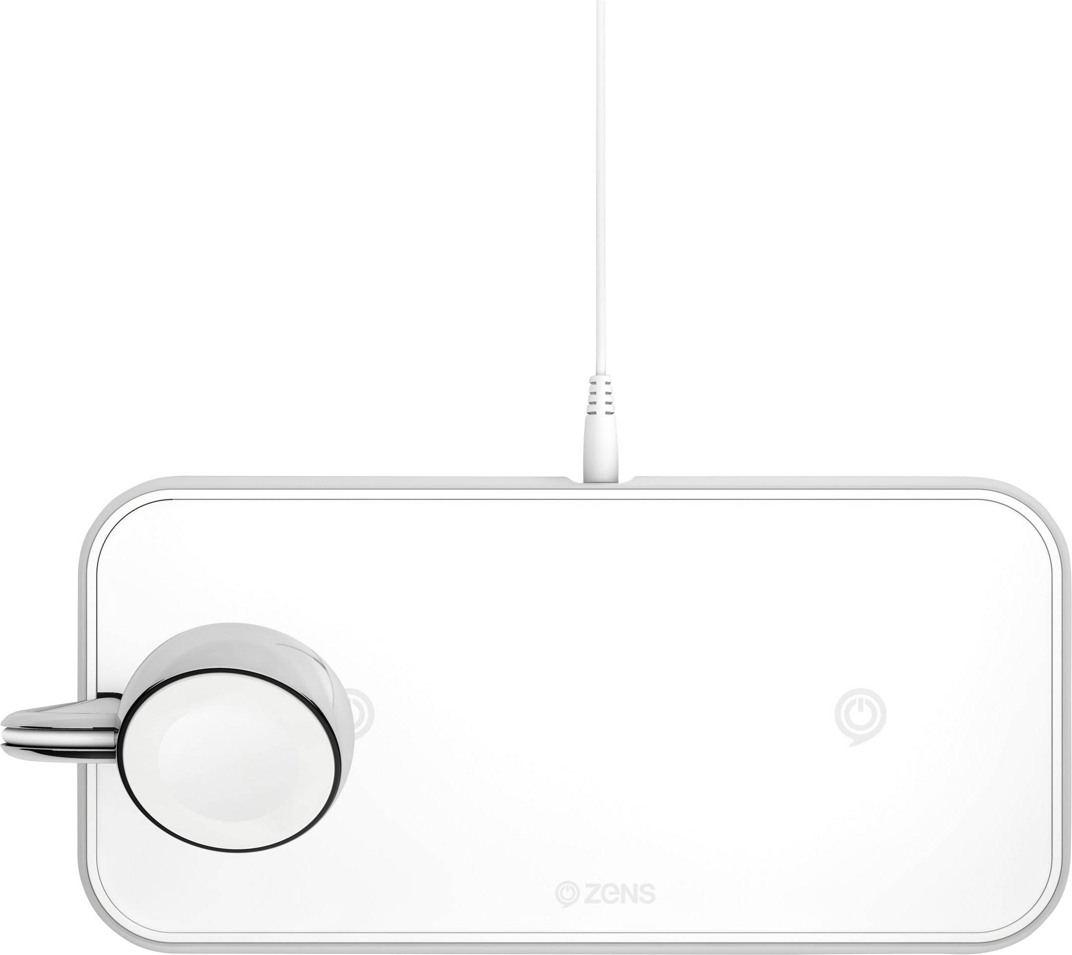 ZENS Induktions-Ladegerät 2000 mA Dual qi Apple-Watch ZEDC05W Ausgänge Induktionslade-Standard Wei
