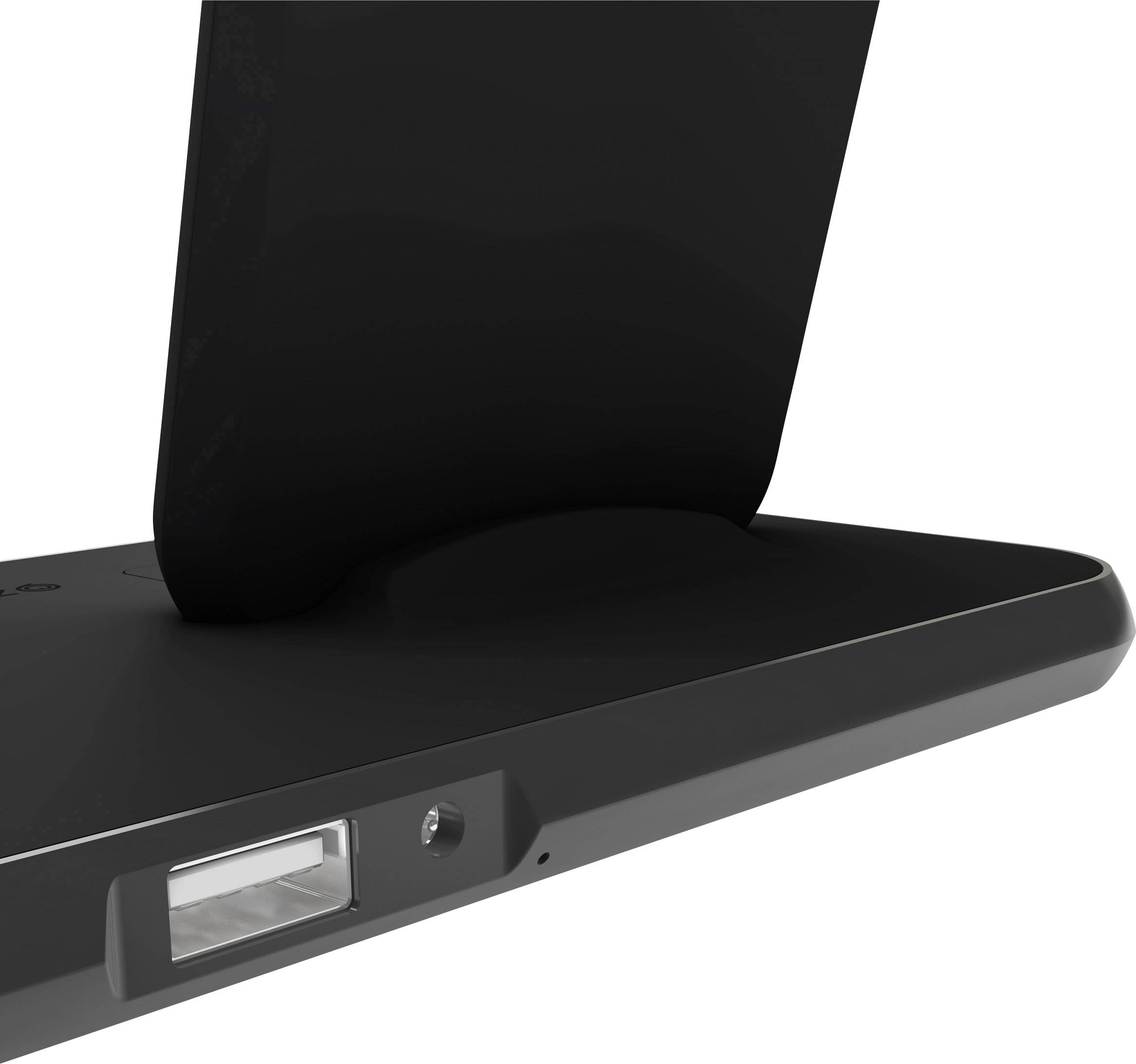 ZENS Induktions-Ladegerät Aluminium Series Stand Wireless Charger + Dock ZEDC06B Ausgänge Induktionslade-Standard, USB, Apple Lightning-Stecker Sc