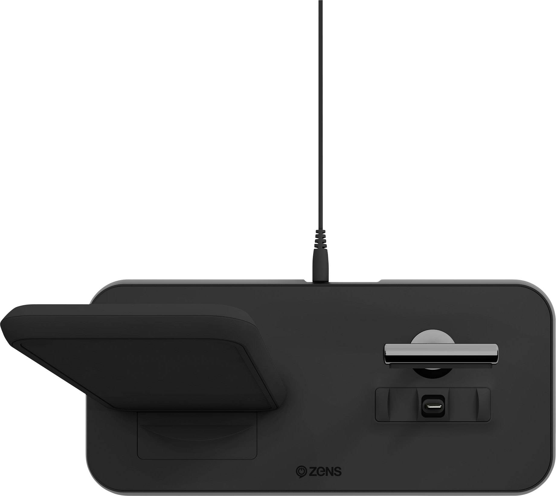 ZENS Induktions-Ladegerät 2000mA Aluminium Series Stand Wireless Charger + Dock ZEDC06B Ausgänge Induktionslade-Standard, USB