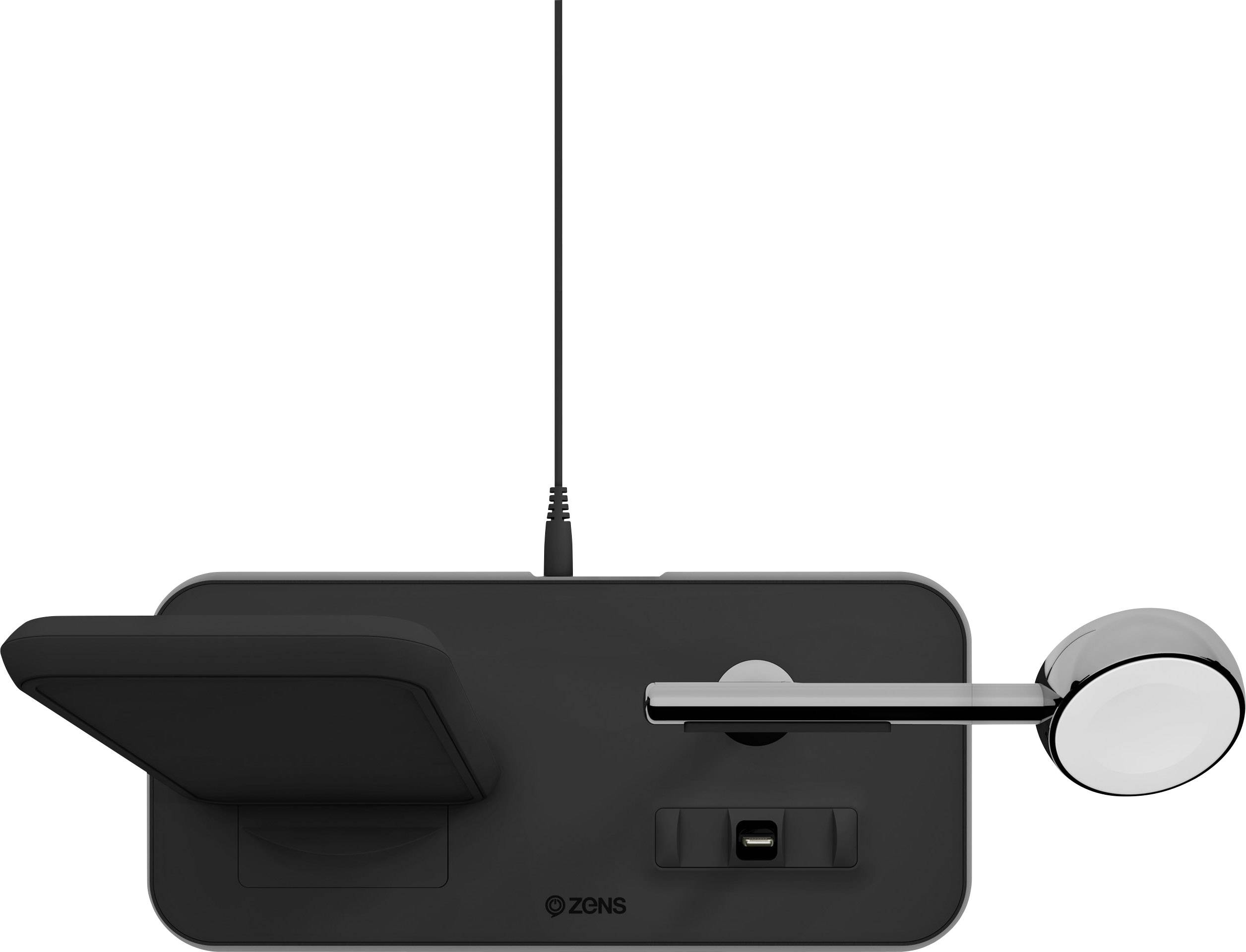 ZENS Induktions-Ladegerät 2000mA Stand +Apple-Watch +Dock ZEDC07B Ausgänge Induktionslade-Standard, USB, Apple Lightning-Stecker