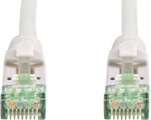 Digitus DK-1844-010 RJ45 Netzwerkkabel, Patchkabel CAT 8.1 S/FTP 1.00 m Grau Flammwidrig, Folienschirm, Geflechtschirm, Geschirmt, Halogenfrei