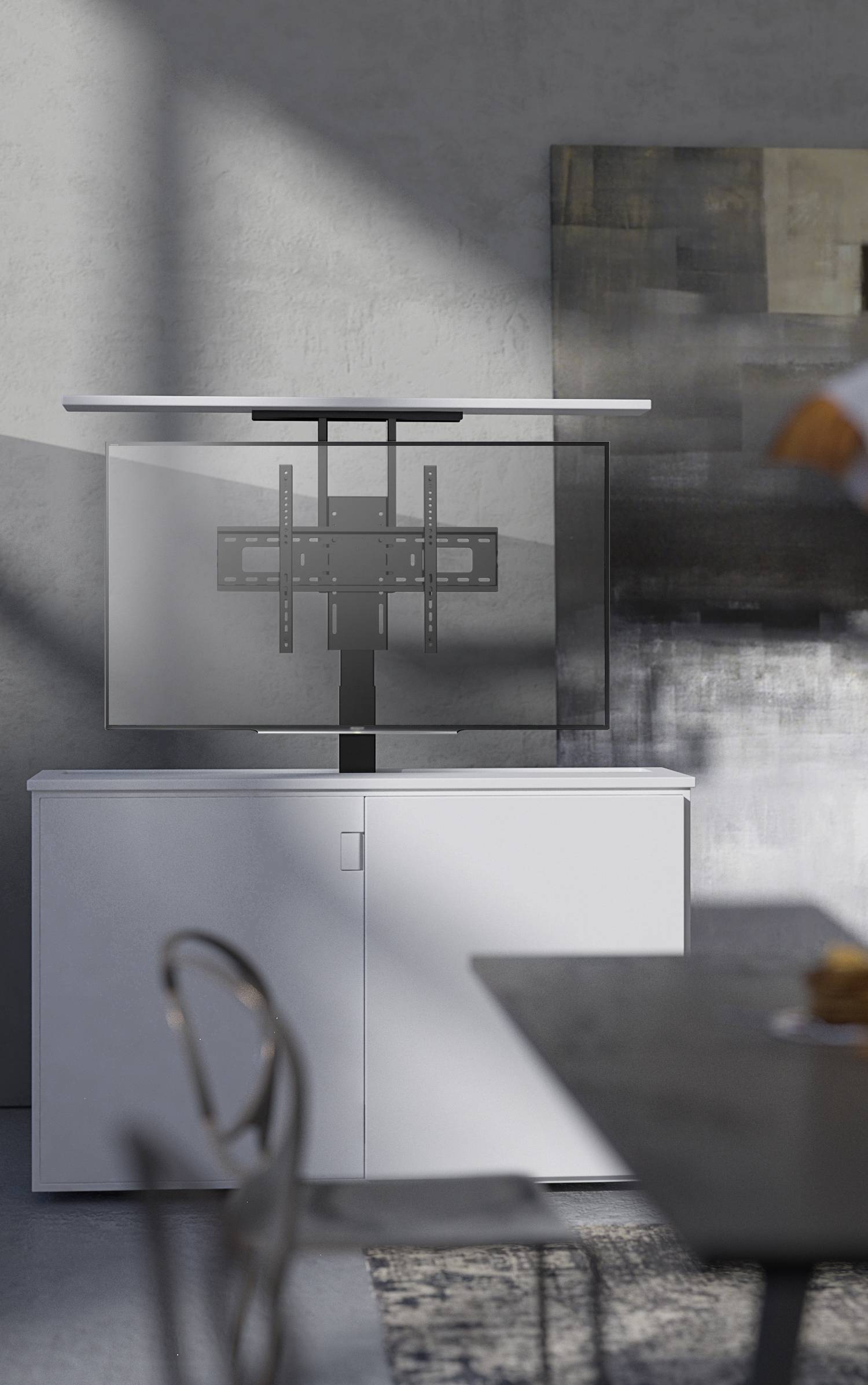 SpeaKa Professional SP-MLS-500 TV-Standfuß Mit Fernbedienung 94,0cm (37") - 165,1cm (65") elektrisch motorisiert, Höhenverstellbar