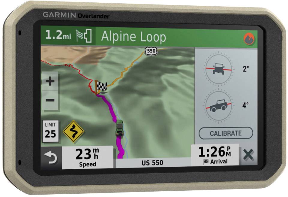 Garmin Overlander Navi All-Terrain 17.8 cm 7 Zoll Südafrika, Nordafrika, Naher Osten, Europa, Weltweite topografische Karten als Download