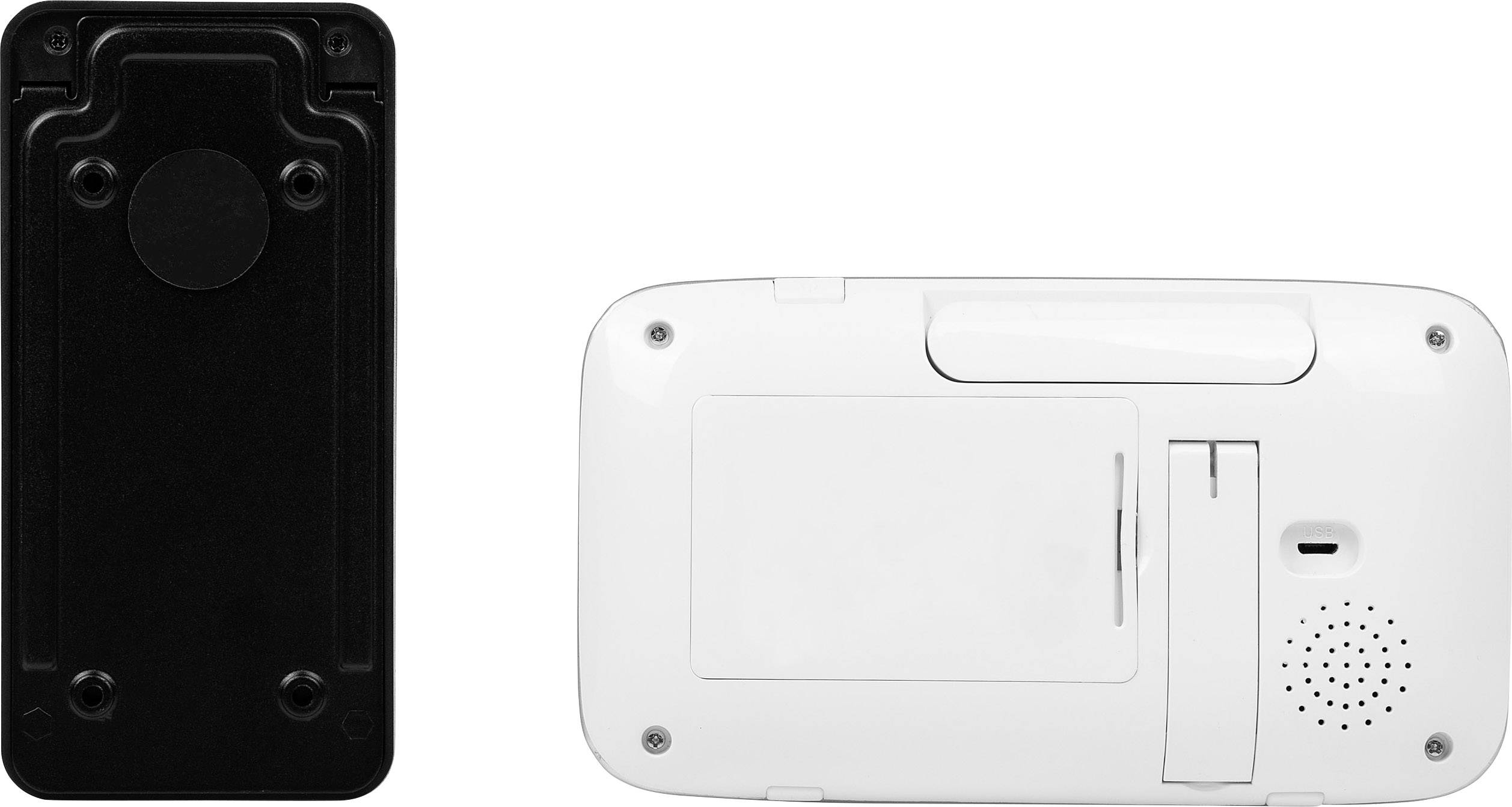 Byron Video-Türsprechanlage Kabellos, Digital, Funk Komplett-Set Aluminium-Grau, Schwarz, Weiß