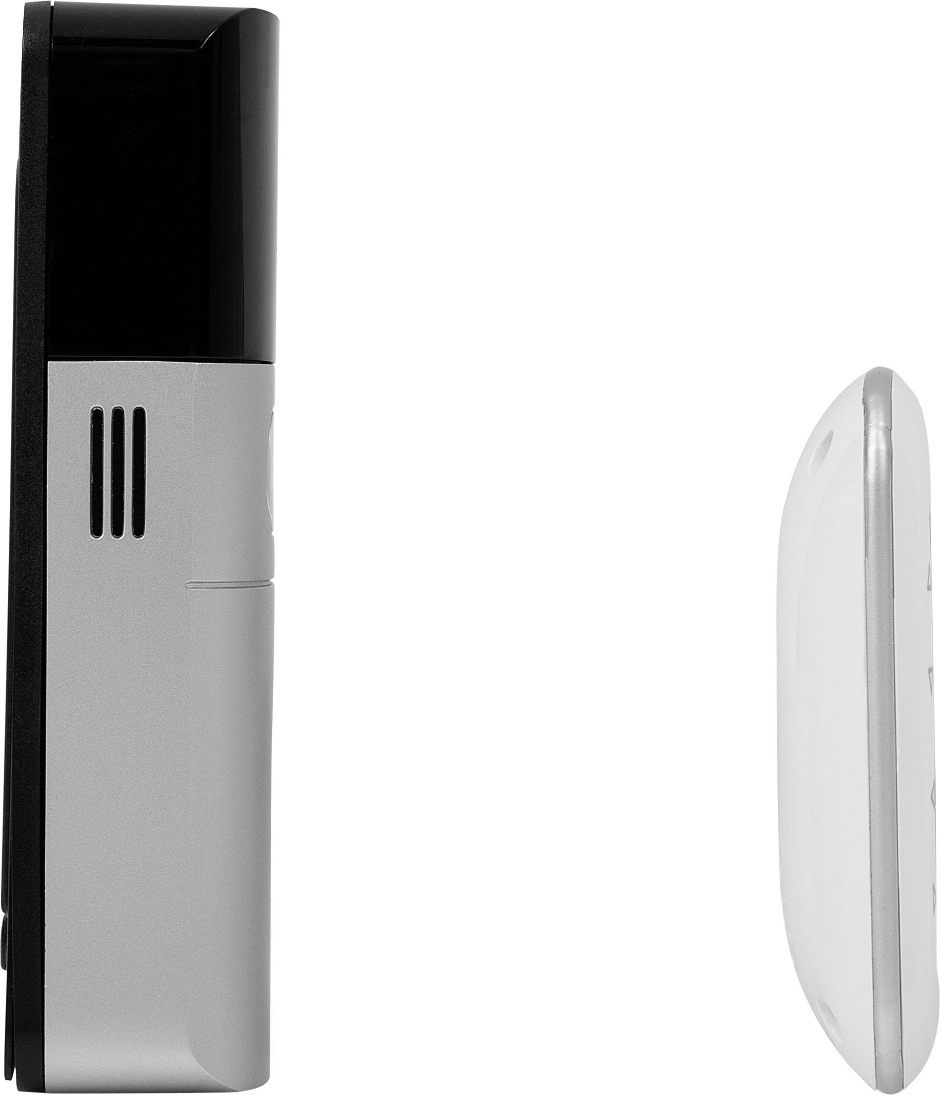 Byron Video-Türsprechanlage Kabellos, Digital, Funk Komplett-Set Aluminium-Grau, Schwarz, Weiß