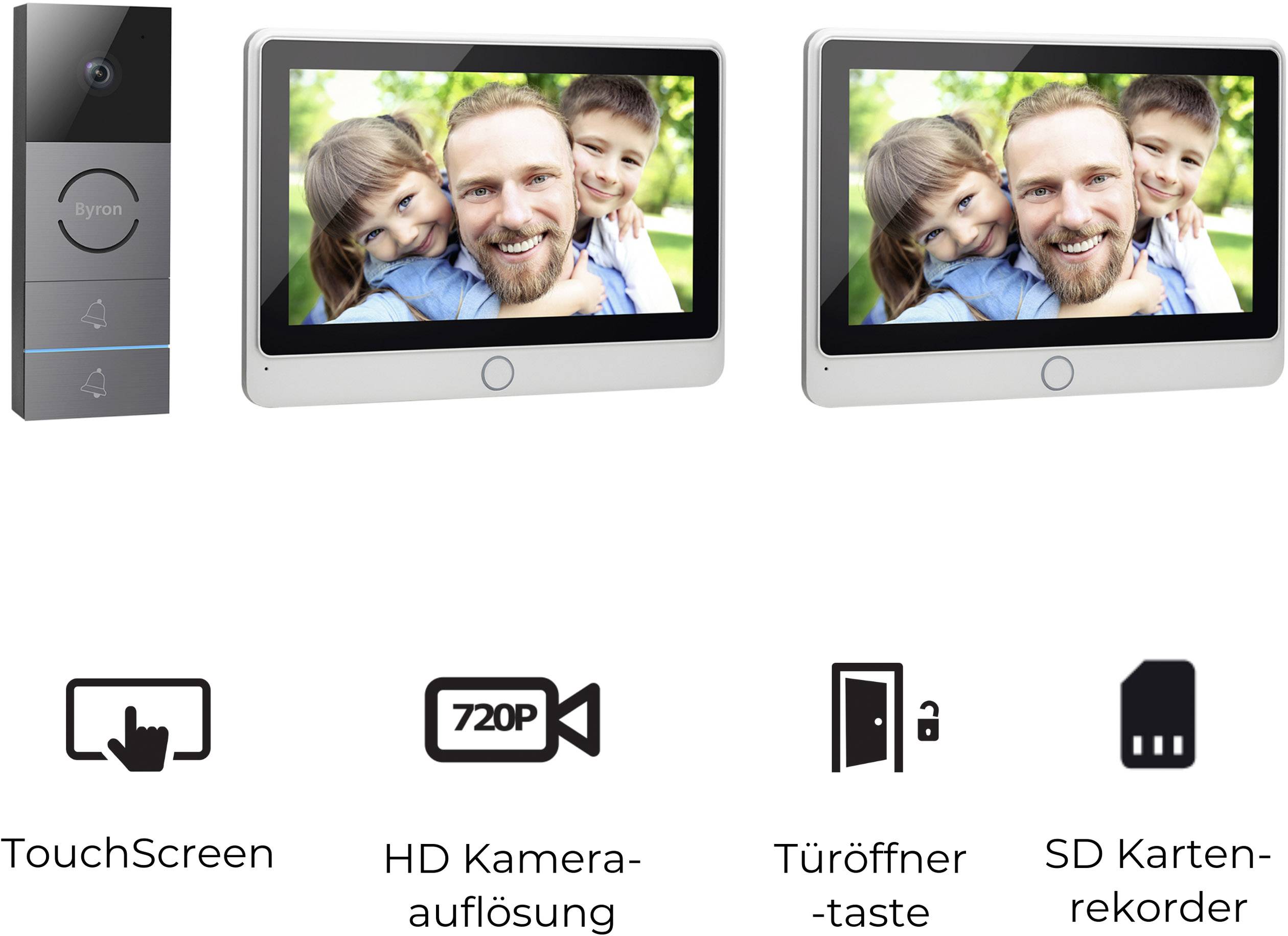 Byron Video-Türsprechanlage Kabelgebunden, 2-Draht Komplett-Set