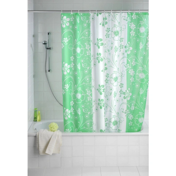 Wenko 20047100 Garden green Duschvorhang Polyester Weiß, Grün 1St. Wenko 20047100 Garden green Duschvorhang Polyester Weiß, Grün 1St.