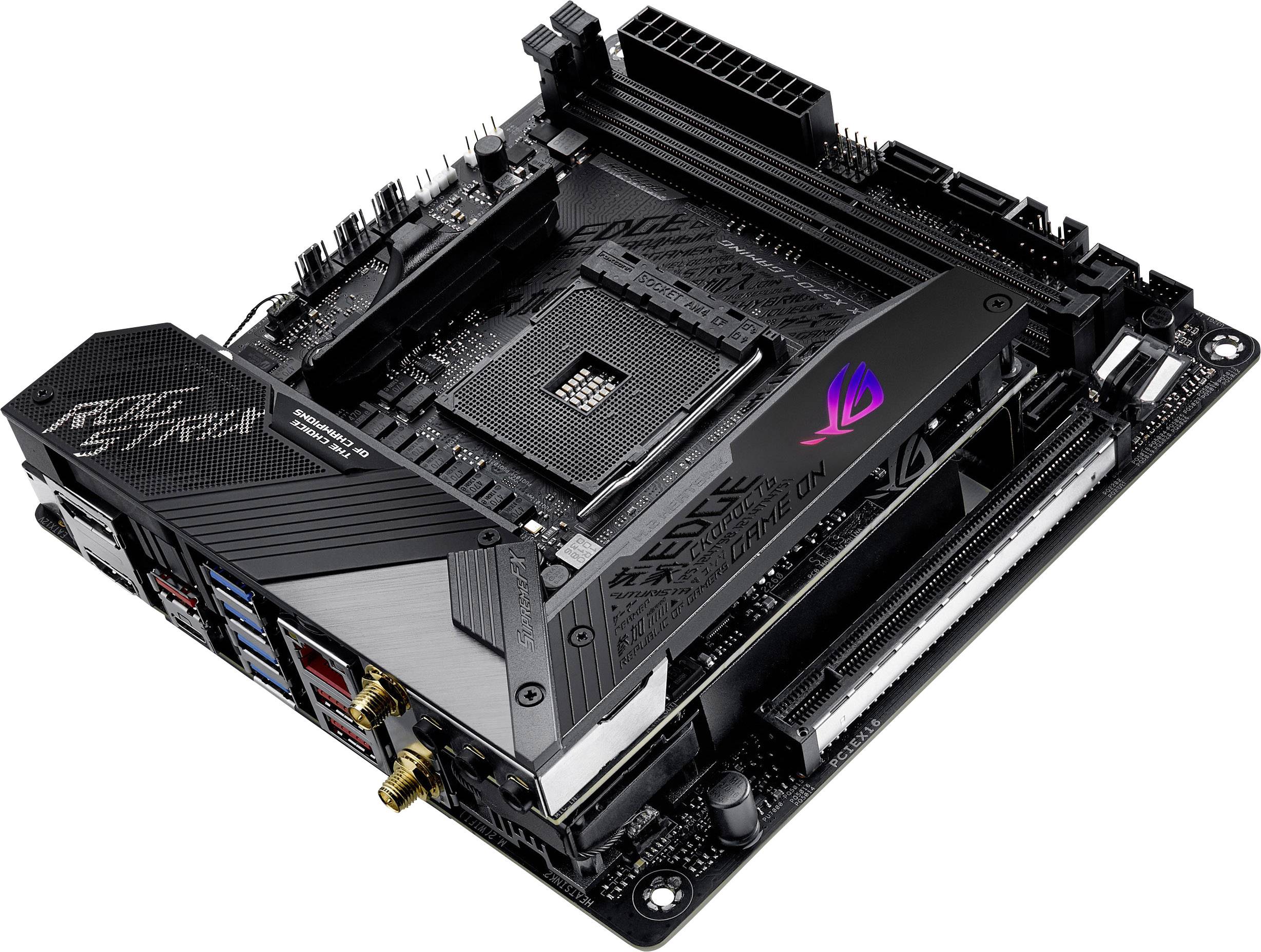 Asus ROG STRIX X570-I GAMING Mainboard Sockel (PC) AMD® AM4 Formfaktor (Details) Mini-ITX Mainboard-Chipsatz AMD® X570