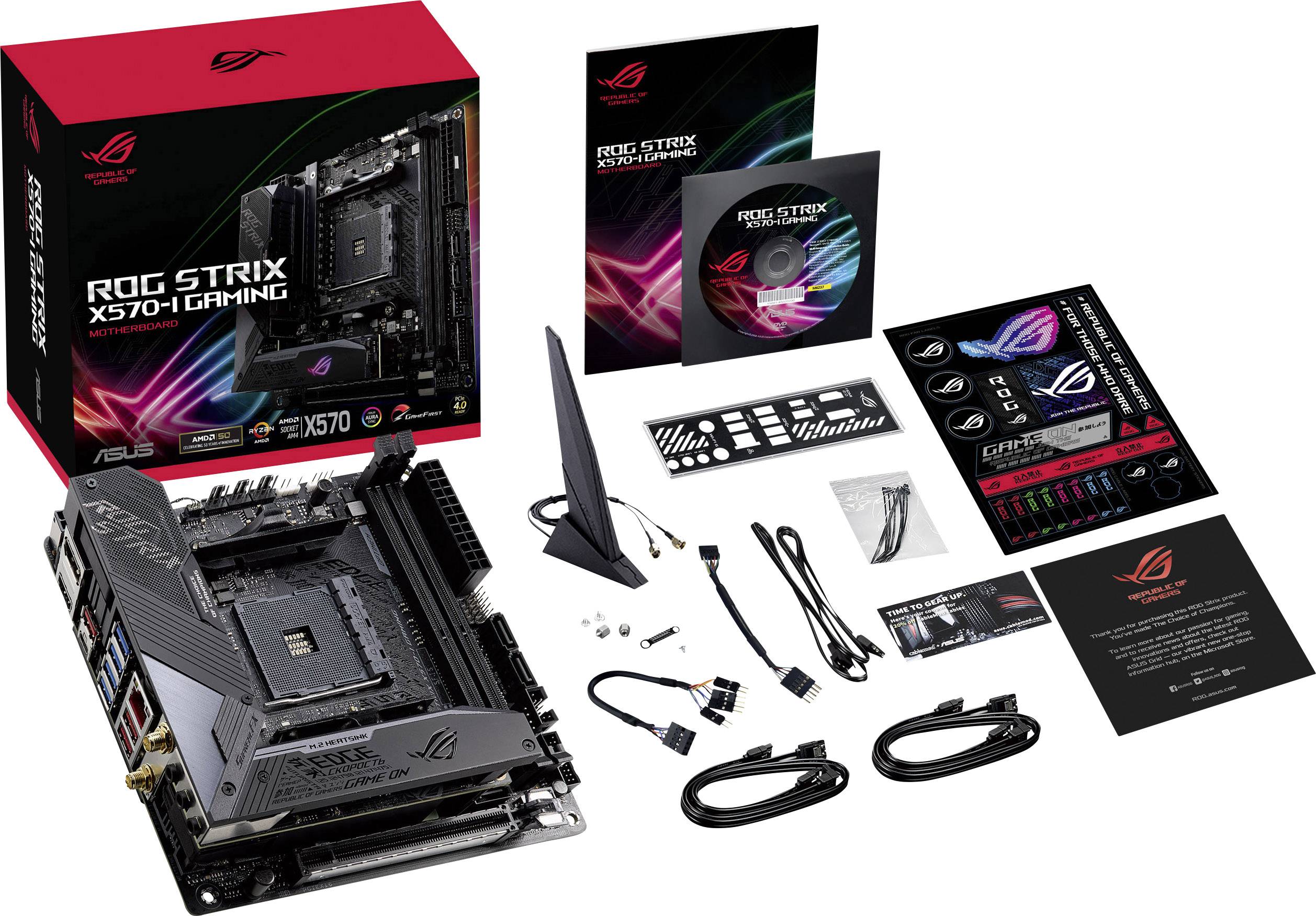 Asus ROG STRIX X570-I GAMING Mainboard Sockel (PC) AMD® AM4 Formfaktor (Details) Mini-ITX Mainboard-Chipsatz AMD® X570