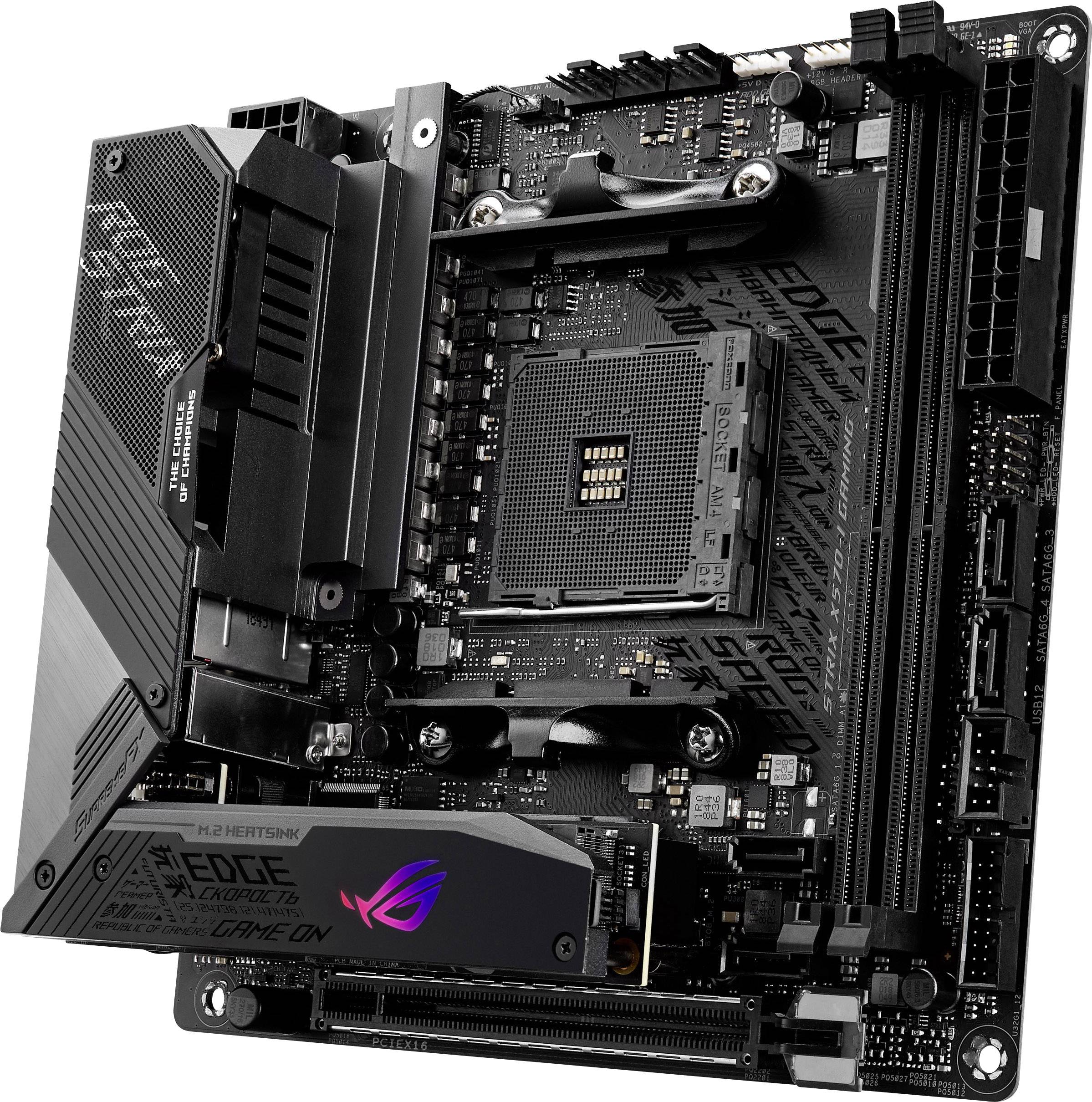 Asus ROG STRIX X570-I GAMING Mainboard Sockel (PC) AMD® AM4 Formfaktor (Details) Mini-ITX Mainboard-Chipsatz AMD® X570