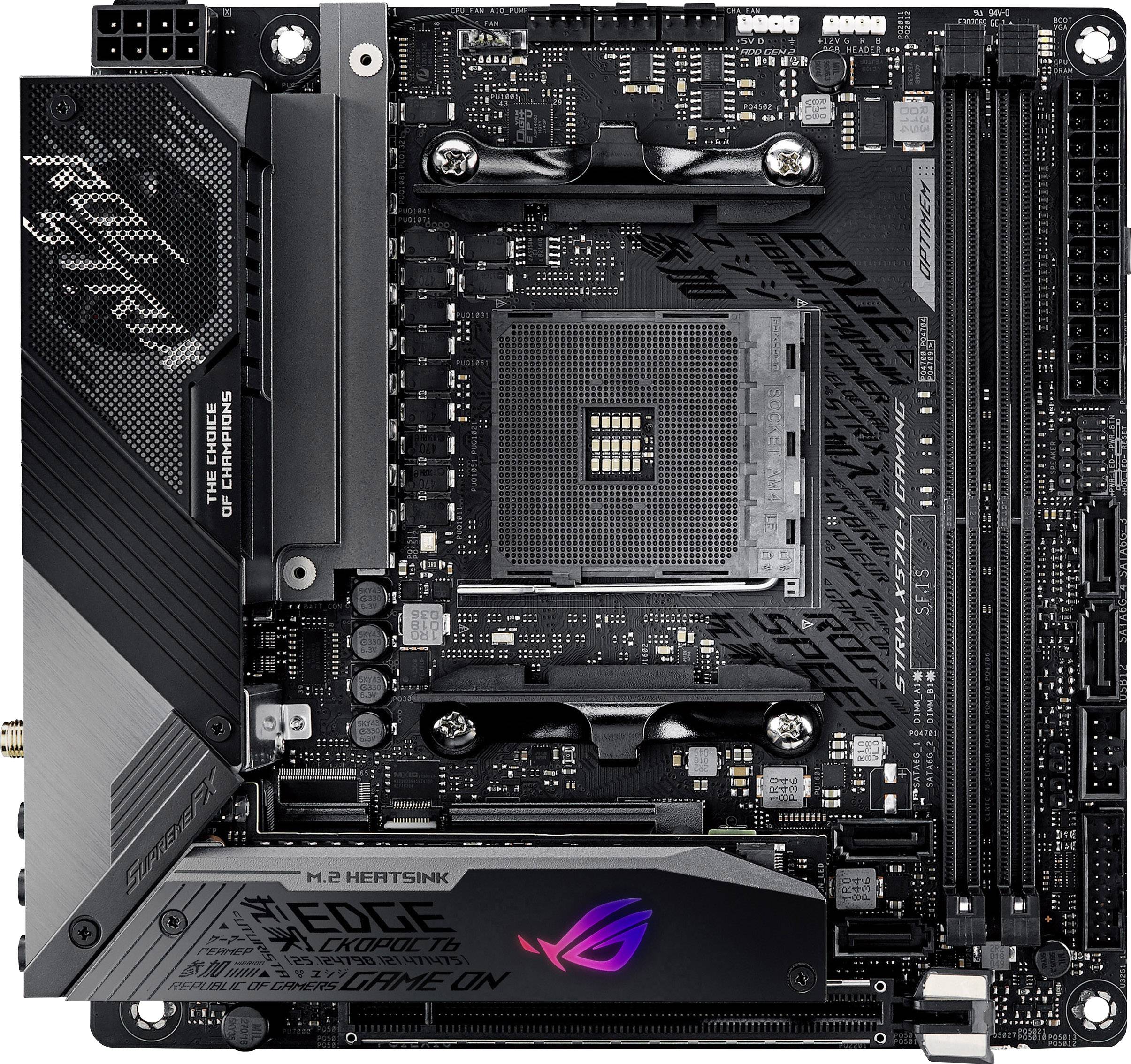 Asus ROG STRIX X570-I GAMING Mainboard Sockel (PC) AMD® AM4 Formfaktor (Details) Mini-ITX Mainboard-Chipsatz AMD® X570