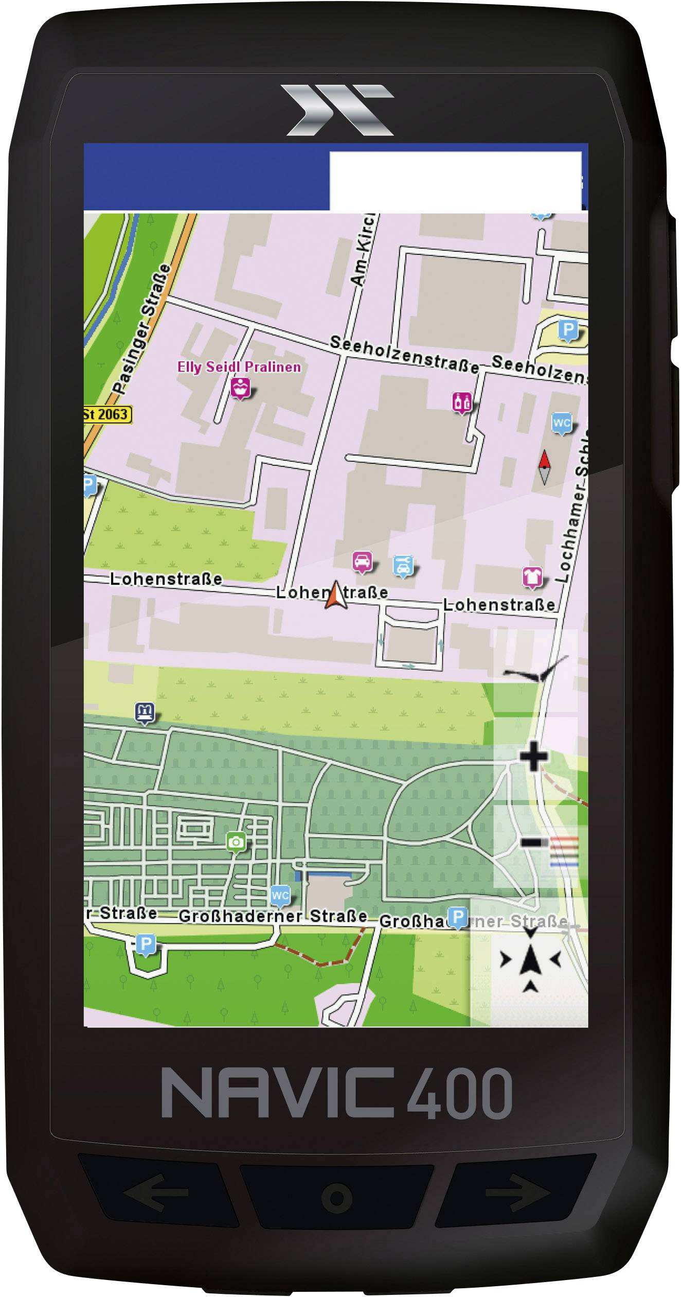 CicloSport Navic400 Fahrrad-Navi Wandern, Fahrrad Europa (OpenStreetMaps) Bluetooth®, GPS, inkl. topographische Karten, spritzwassergeschützt