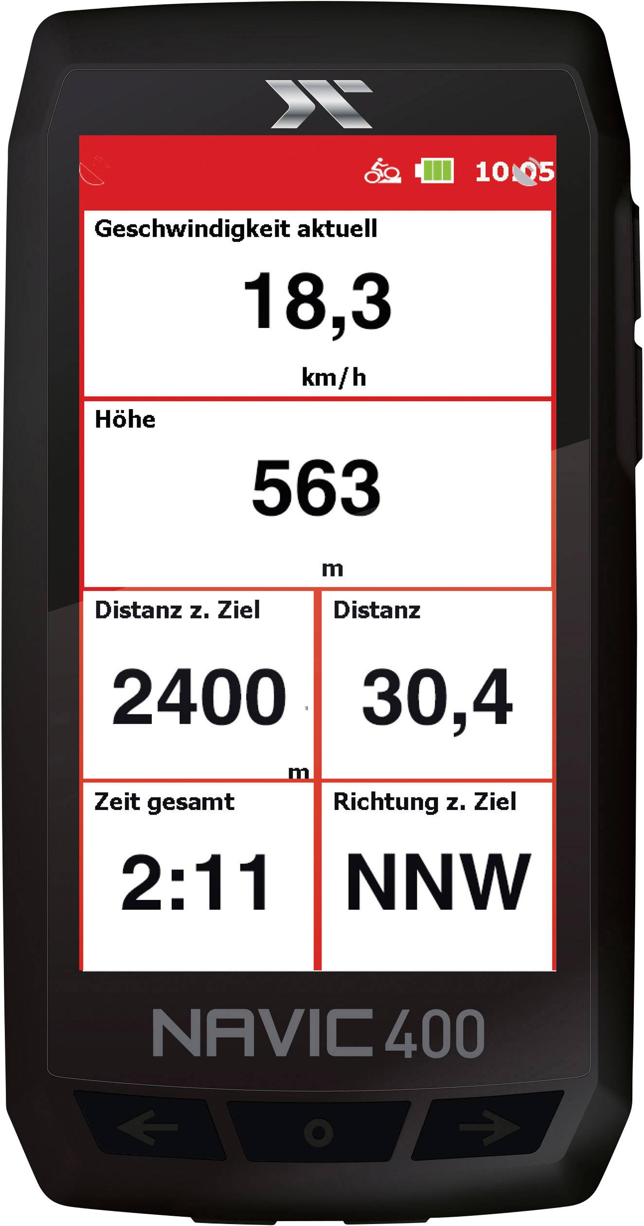 CicloSport Navic400 Fahrrad-Navi Wandern, Fahrrad Europa (OpenStreetMaps) Bluetooth®, GPS, inkl. topographische Karten