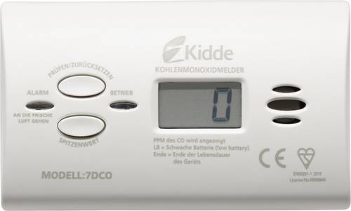 Kidde 25180203.0000 Kohlenmonoxid-Melder batteriebetrieben detektiert Kohlenmonoxid