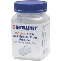 Intellinet 100er-Pack Cat5e RJ45-Modularstecker Pro Line UTP 3-Punkt-Aderkontaktierung f Intellinet 100er-Pack Cat5e RJ45-Modularstecker Pro Line UTP 3-Punkt-Aderkontaktierung f