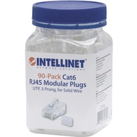 Intellinet 90er-Pack Cat6 RJ45-Modularstecker UTP 3-Punkt-Aderkontaktierung für Massivdraht 90 Stecker im Becher 790604 Crimpkon Intellinet 90er-Pack Cat6 RJ45-Modularstecker UTP 3-Punkt-Aderkontaktierung für Massivdraht 90 Stecker im Becher 790604 Crimpkon