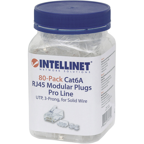 Intellinet 80er-Pack Cat6A RJ45-Modularstecker Pro Line UTP 3-Punkt-Aderkontaktierung fü