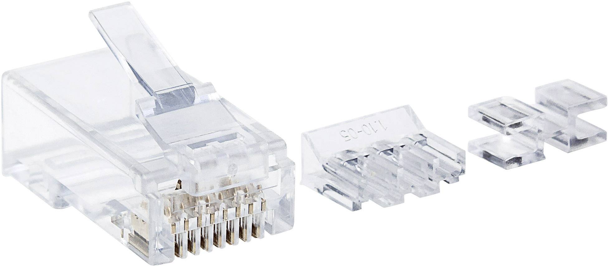 Intellinet 80er-Pack Cat6A RJ45-Modularstecker UTP 3-Punkt-Aderkontaktierung für Massivd