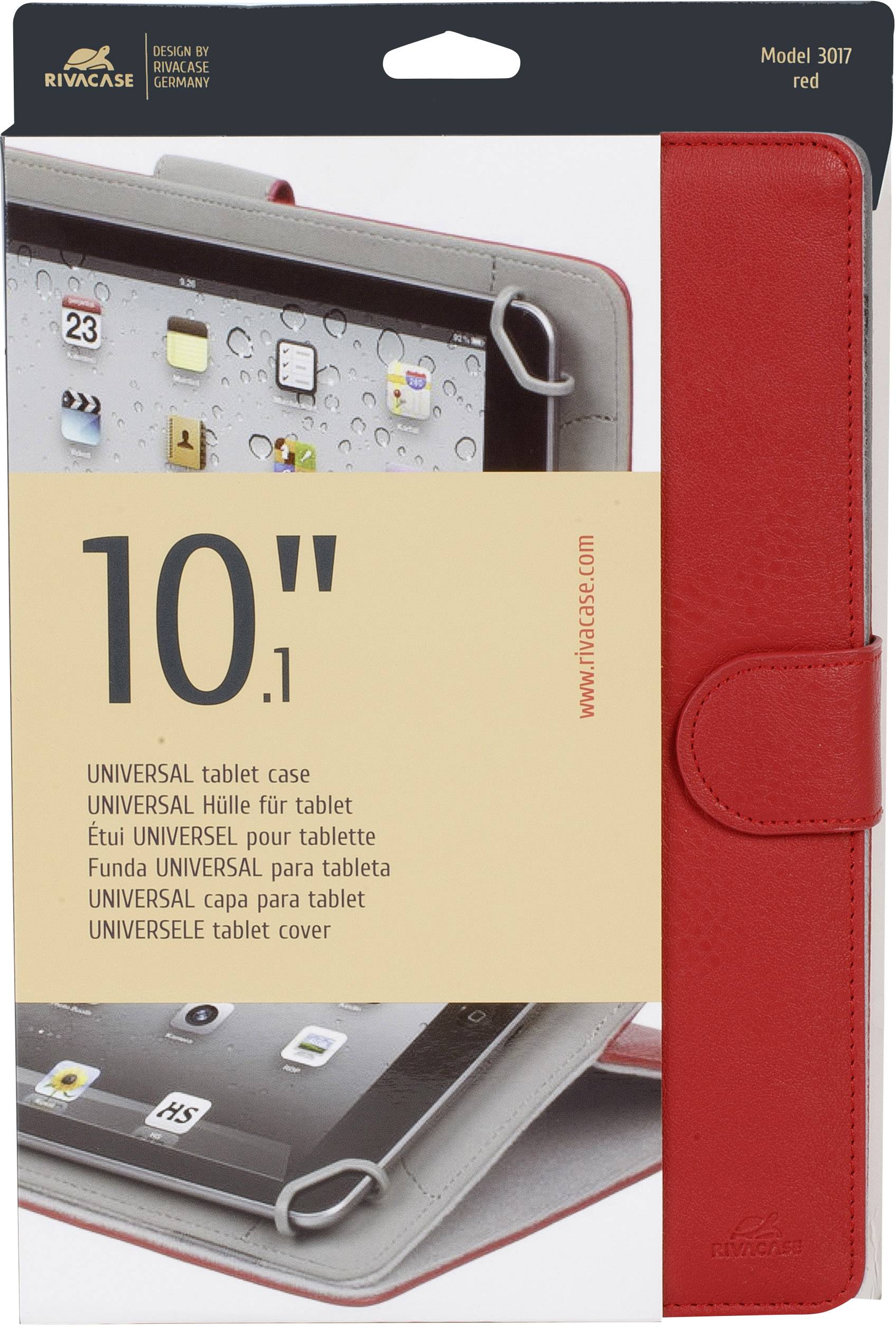 Rivacase Tablet Tasche, universal Passend für Display-Größe=25,7cm (10,1") BookCase Rot