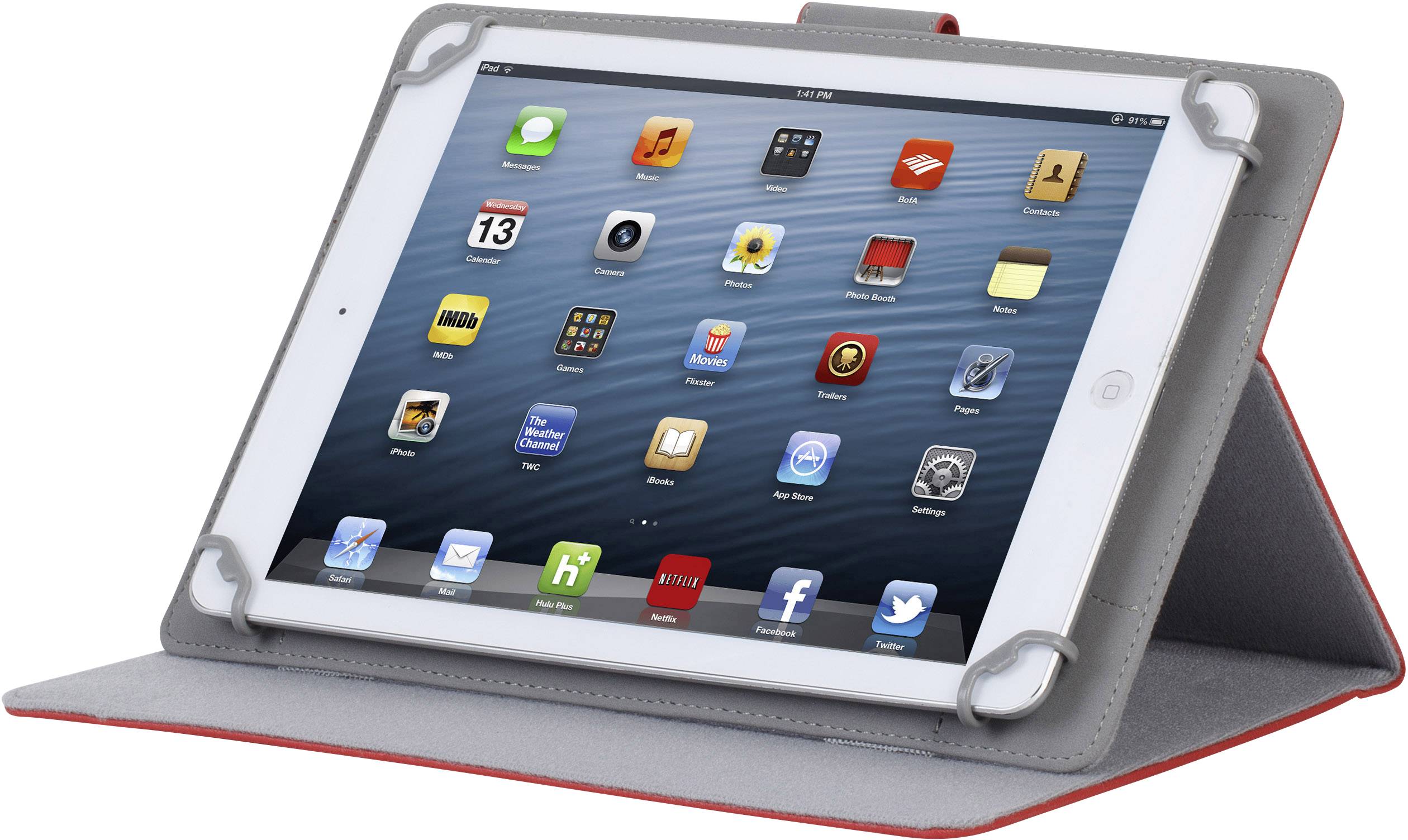 Rivacase Tablet Tasche, universal Passend für Display-Größe=25,7cm (10,1") BookCase Rot