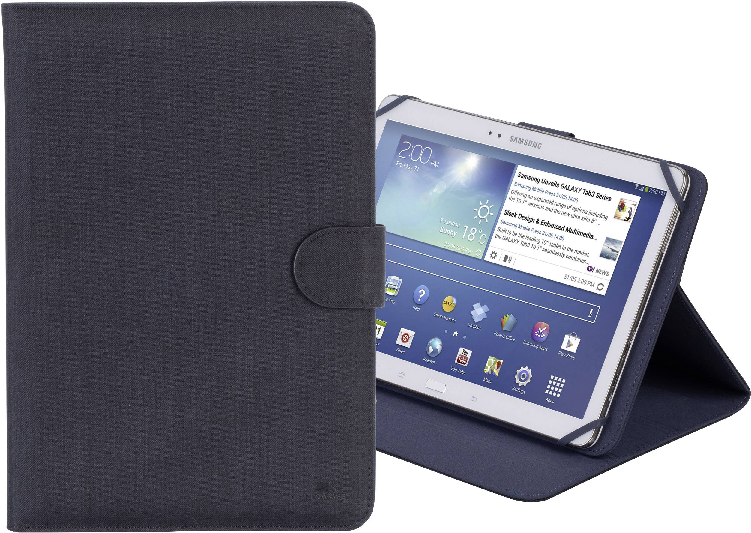 Rivacase Biscayne Tablet Tasche 25,7 cm (10,1") BookCase Schwarz