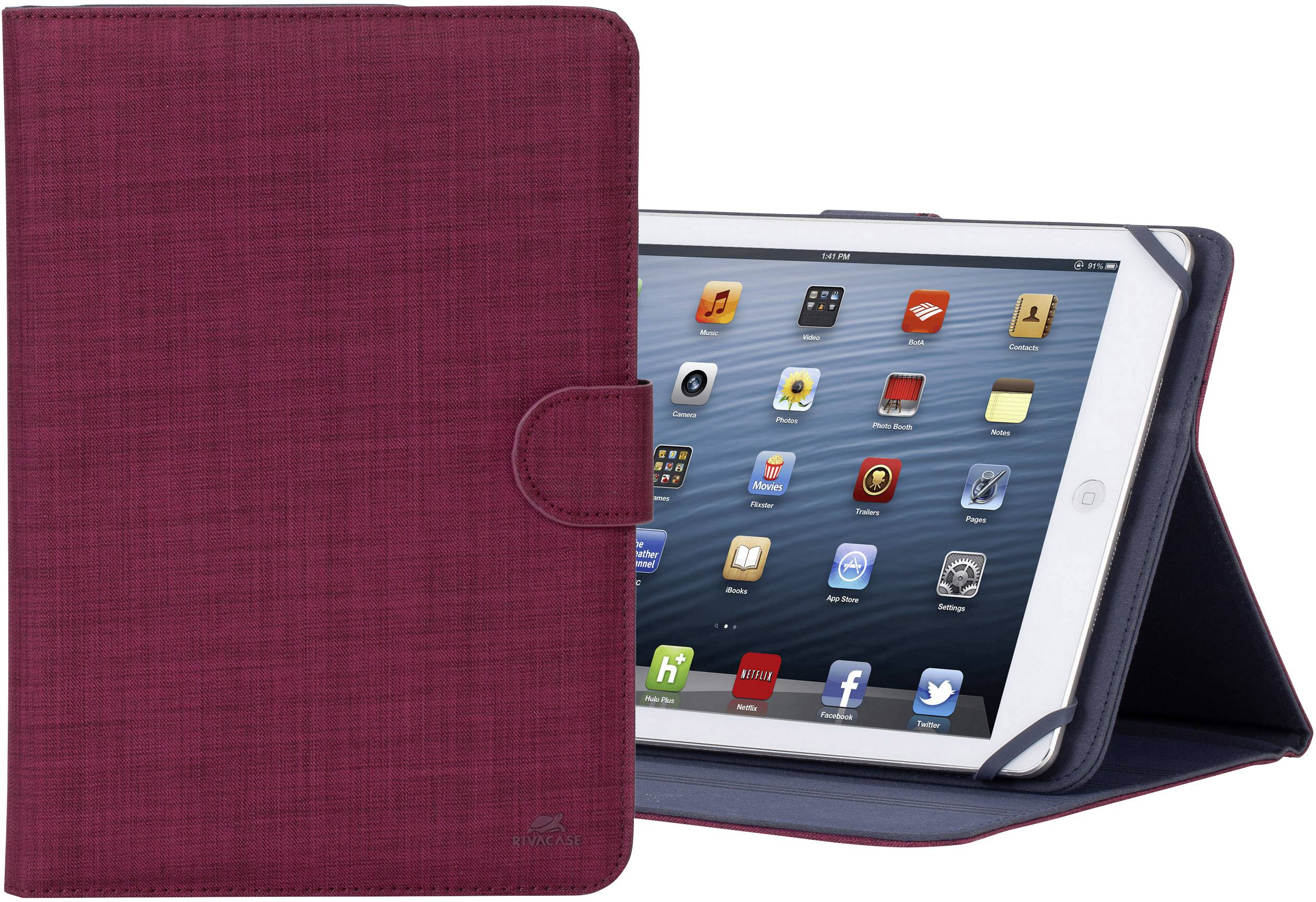 Rivacase Biscayne Tablet Tasche 25,7 cm (10,1") BookCase Rot
