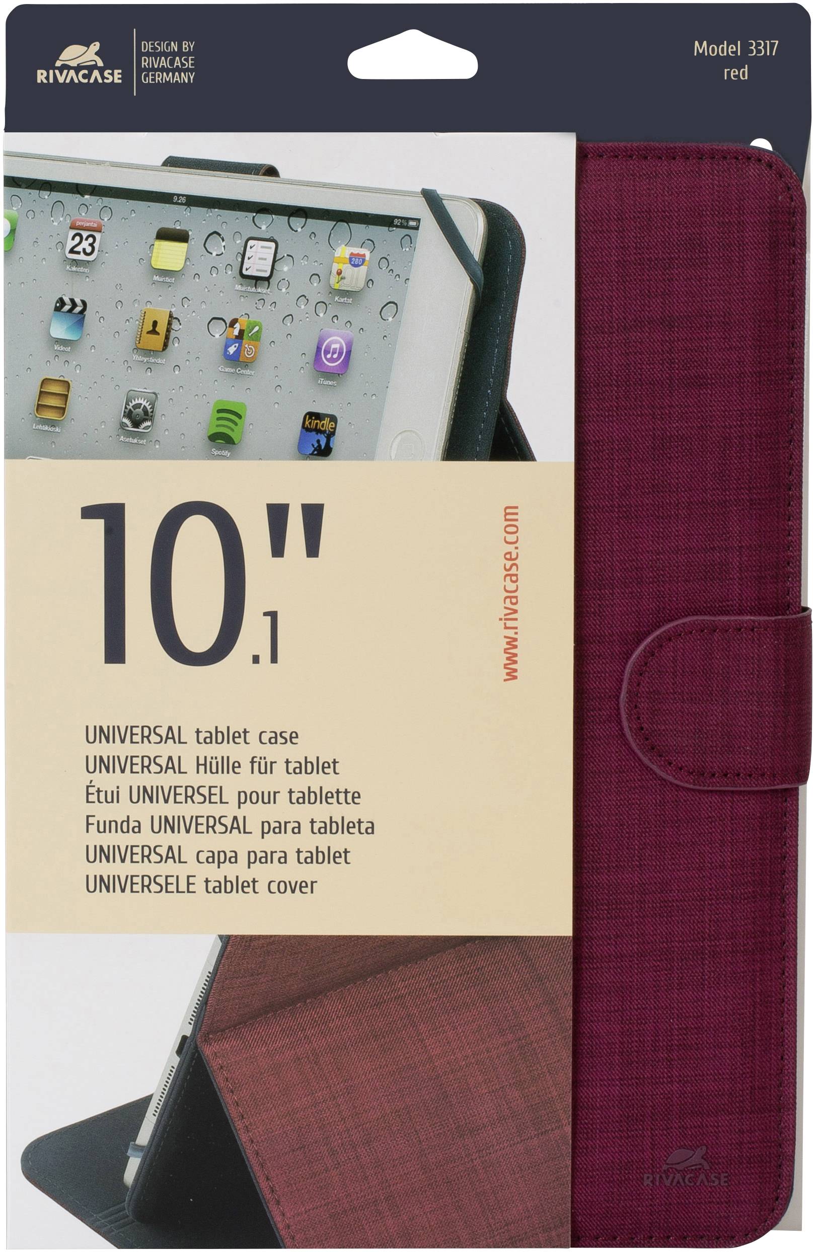 Rivacase Biscayne Tablet Tasche 25,7 cm (10,1") BookCase Rot
