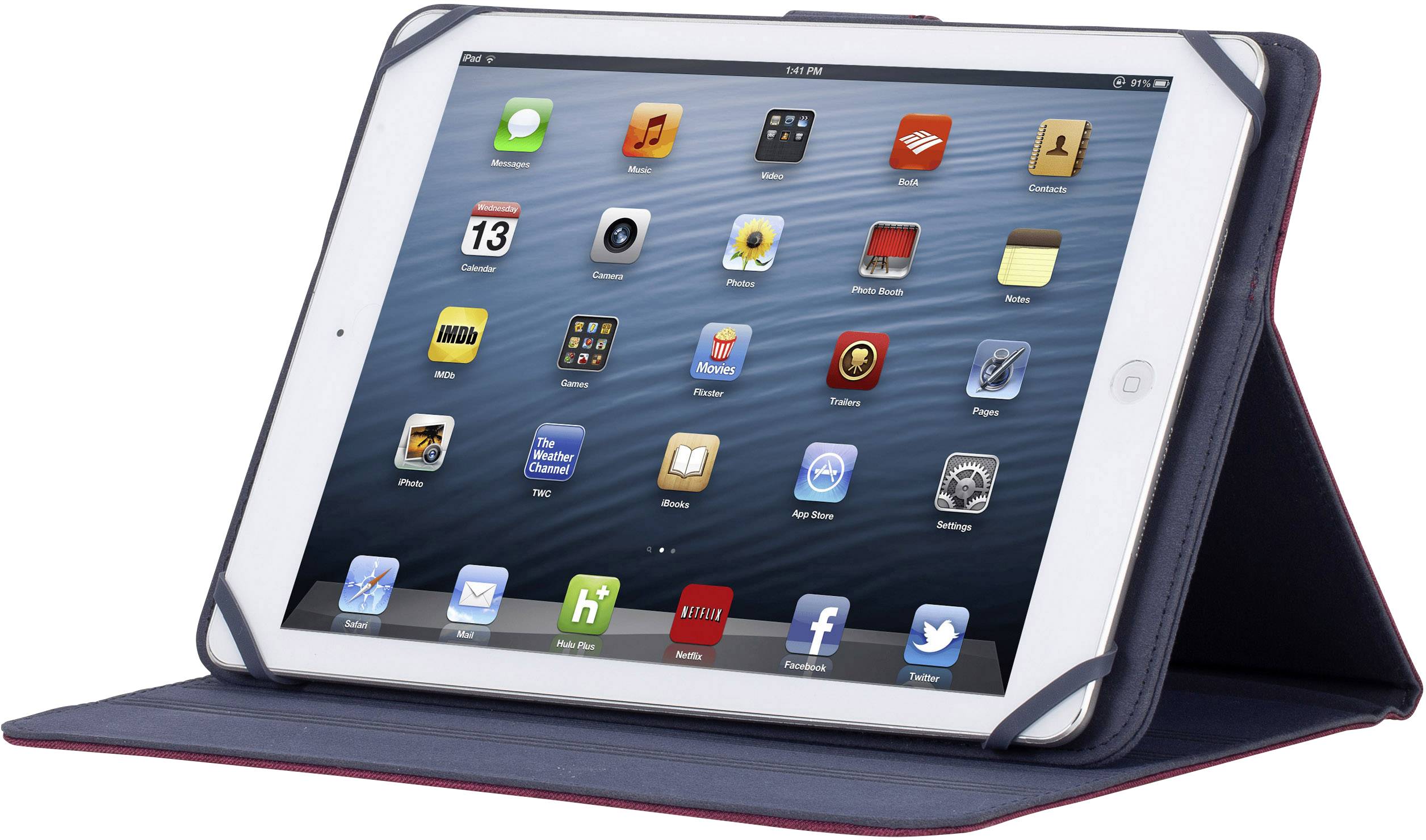 Rivacase Biscayne Tablet Tasche 25,7 cm (10,1") BookCase Rot