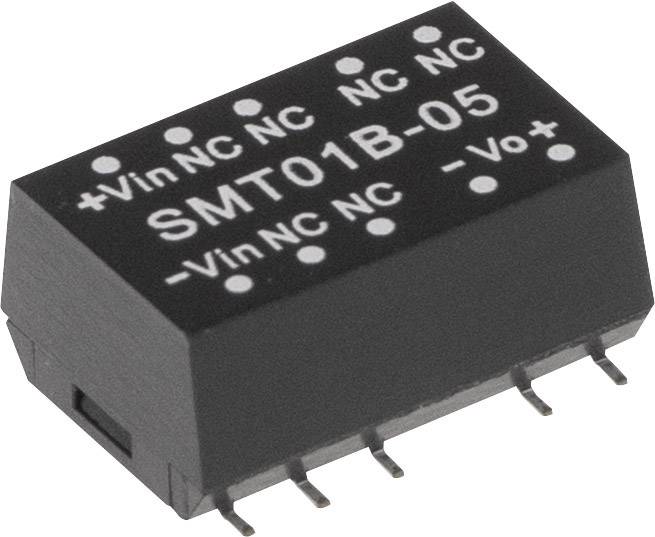 Kleiner schwarzer elektronischer Baustein mit der Aufschrift 'SMT01B-05' und mehreren Anschlussstiften.