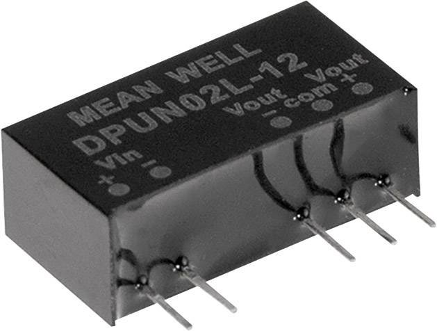Mean Well DPUN02M-12 DC/DC-Wandler +12 V/DC, -12 V/DC 83 mA 2 W Anzahl Ausgänge: 2 x Inhalt 1 St.