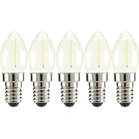 Sygonix C7 0.45W 2700k E14 clear LED E14 Kerzenform 0.5W Warmweiß (Ø x L) 22mm x 60mm Filament 5St. Sygonix C7 0.45W 2700k E14 clear LED E14 Kerzenform 0.5W Warmweiß (Ø x L) 22mm x 60mm Filament 5St.