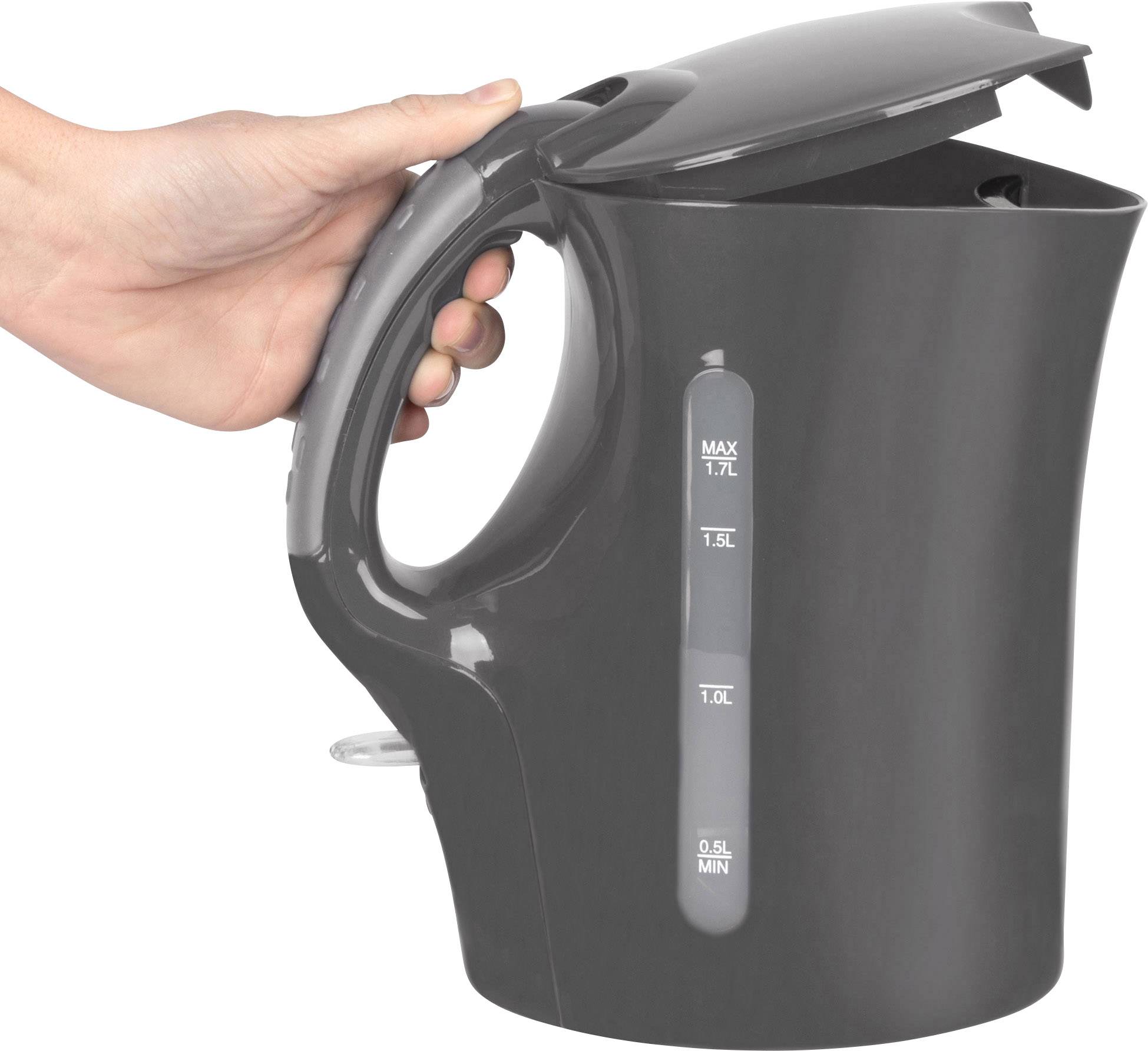 Clatronic WK3445 Wasserkocher schnurlos Grau