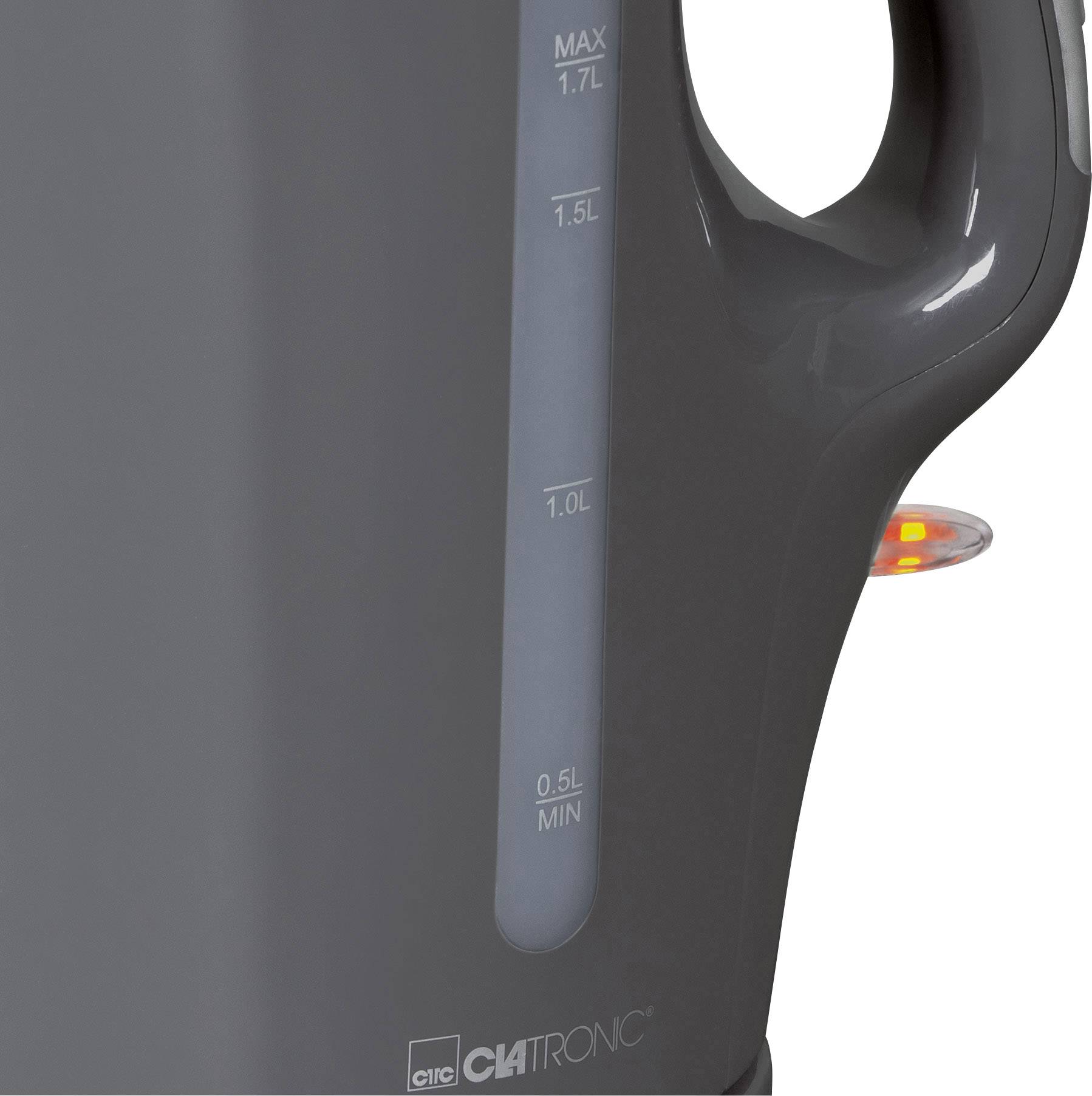 Clatronic WK3445 Wasserkocher schnurlos Grau