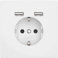 2USB 2U-449061 Unterputz-Steckdose mit USB Reinweiß (glänzend) 2USB 2U-449061 Unterputz-Steckdose mit USB Reinweiß (glänzend)