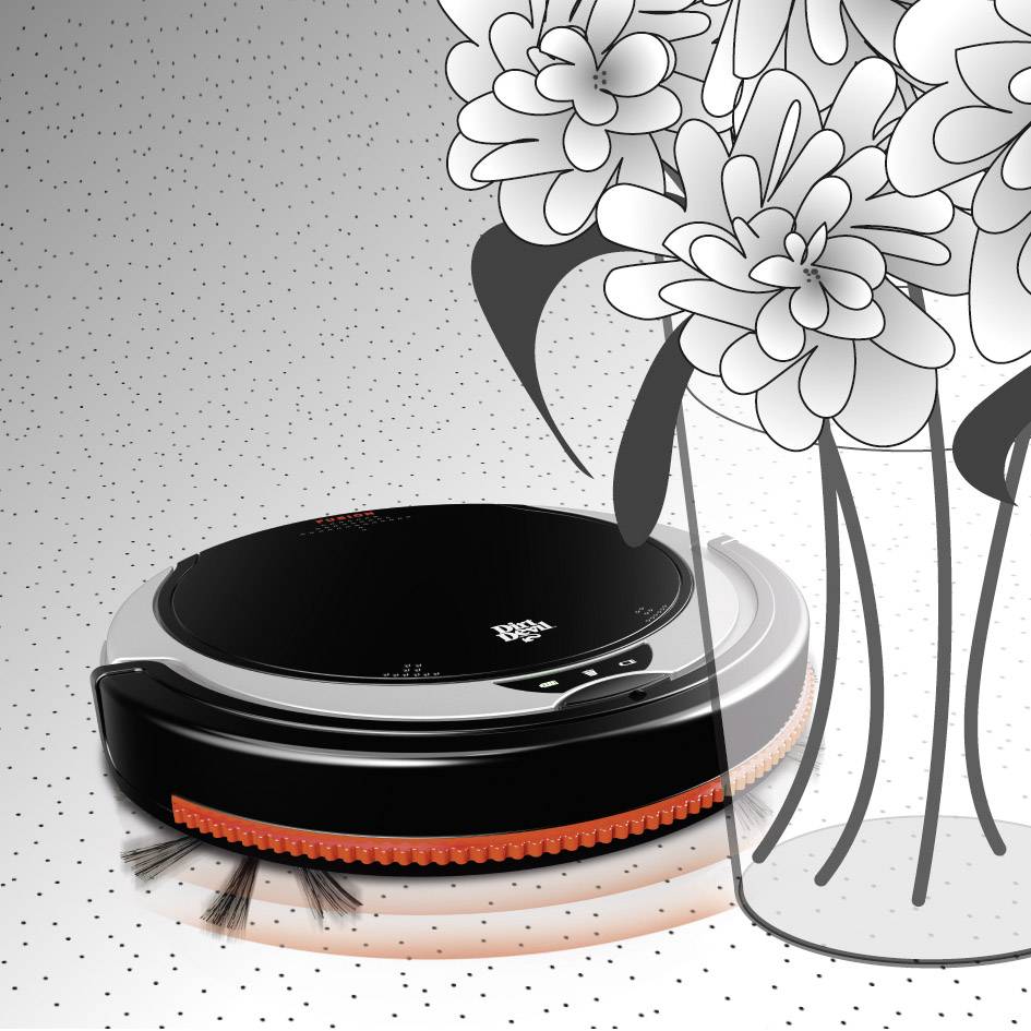 Dirt Devil M611 Fusion Saugroboter Rot, Schwarz, Silber