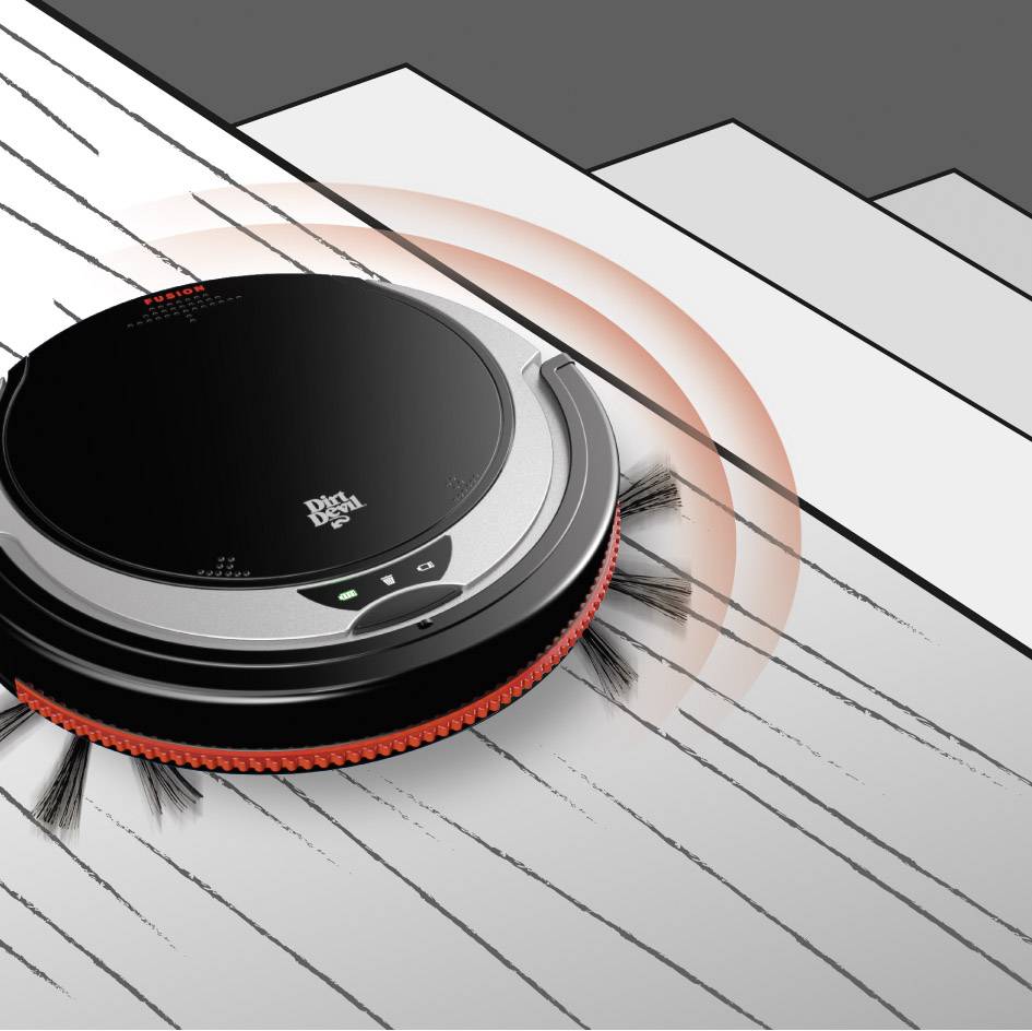 Dirt Devil M611 Fusion Saugroboter Rot, Schwarz, Silber