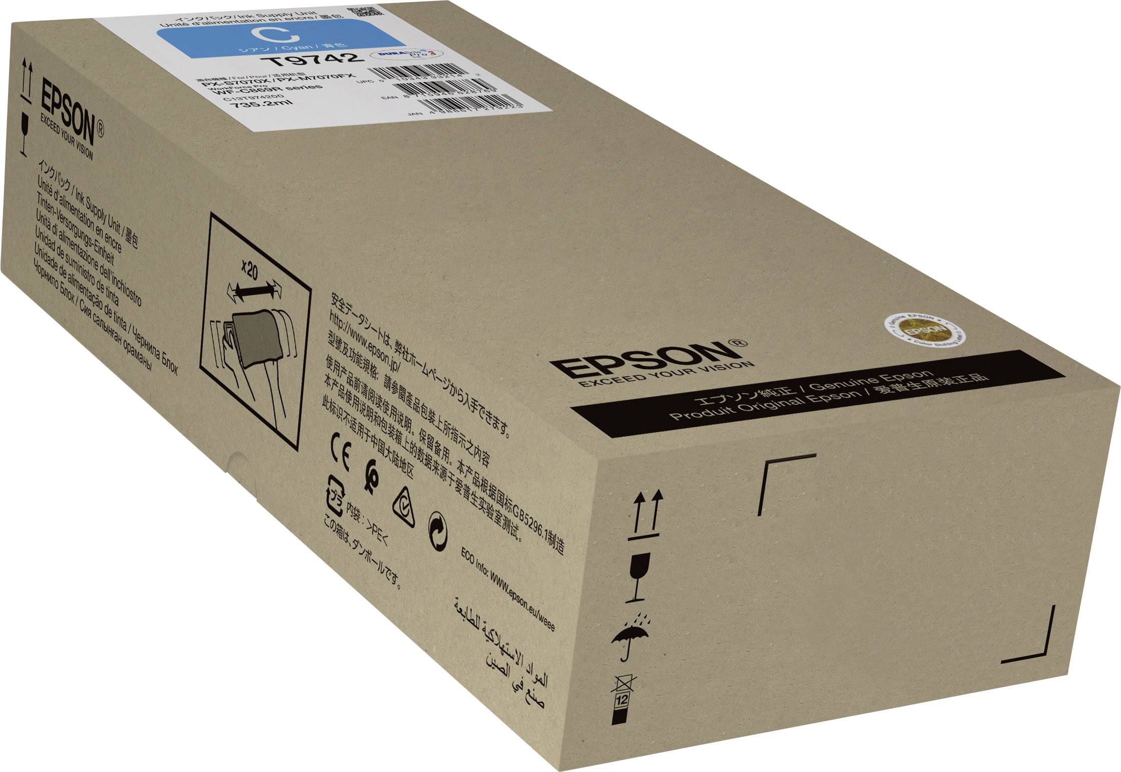 Epson Druckerpatrone T9742 XXL Original Cyan C13T974200