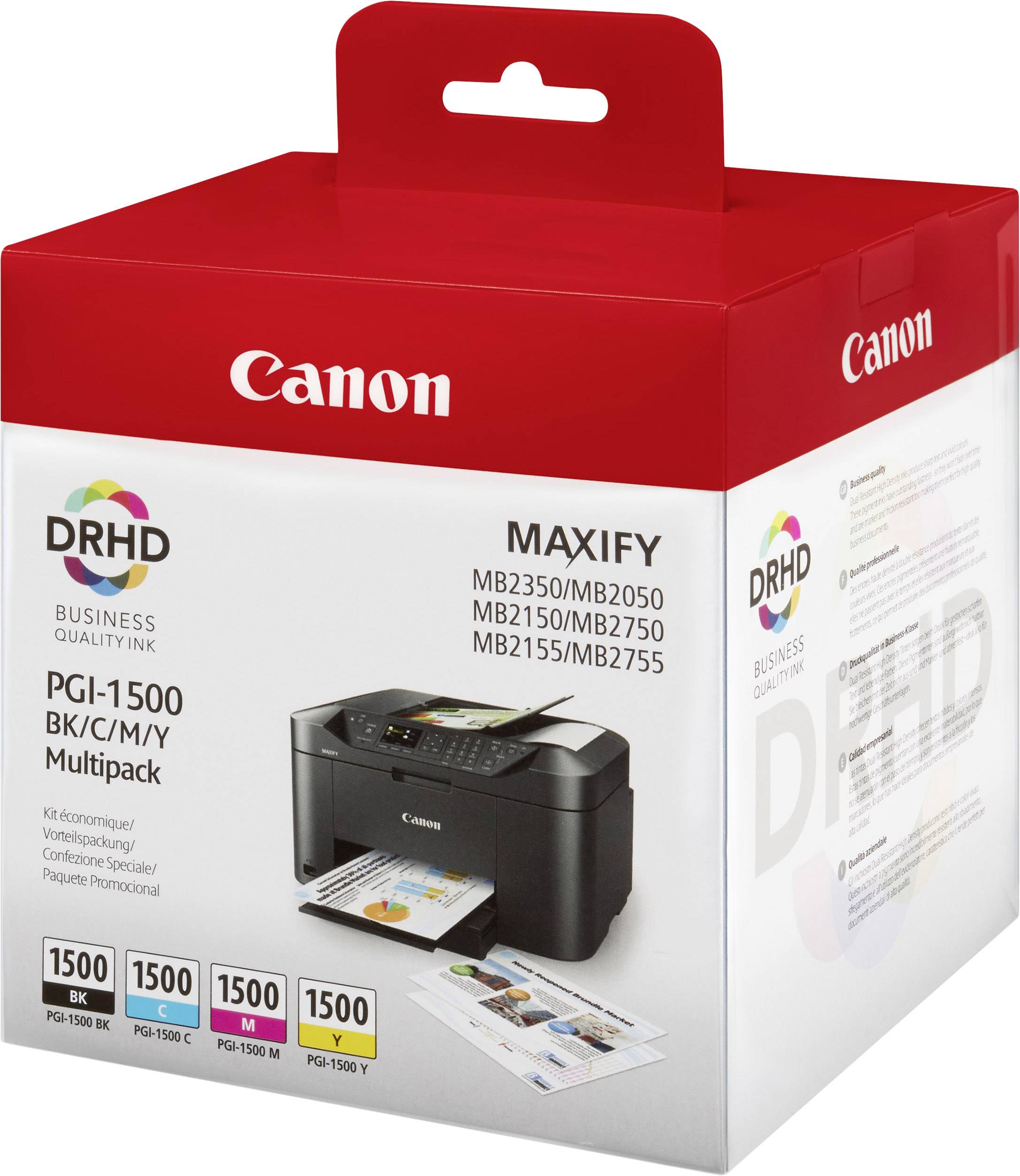 Canon PGI-1500 BK/C/M/Y Multipack - 4er-Pack - Schwarz - Gelb - Cyan - Magenta -