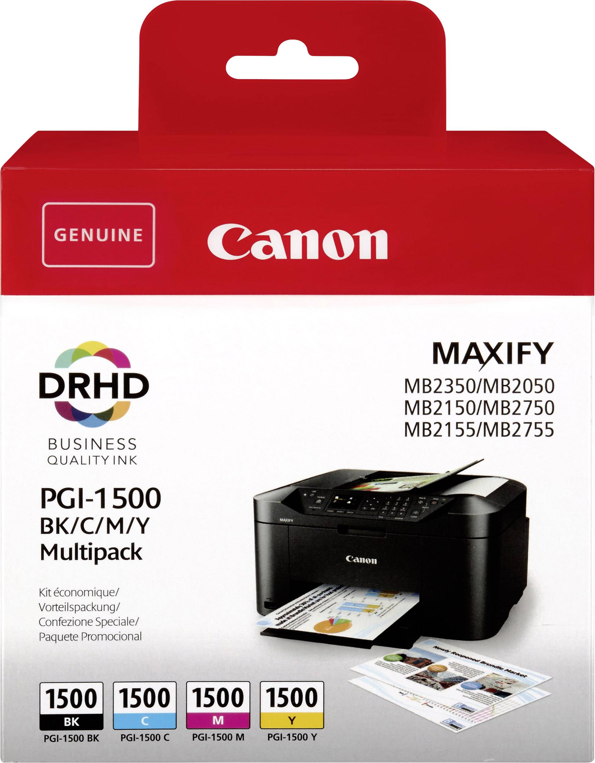 Canon PGI-1500 BK/C/M/Y Multipack - 4er-Pack - Schwarz - Gelb - Cyan - Magenta -